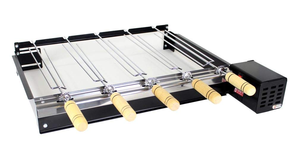 Premium Brazilian Rotisserie BBQ Grill - 5 Stainless Steel Skewers - Authentic Churrasqueira Grill for Outdoor Cooking | Perfect for Backyard BBQs, Camping & Family Gatherings