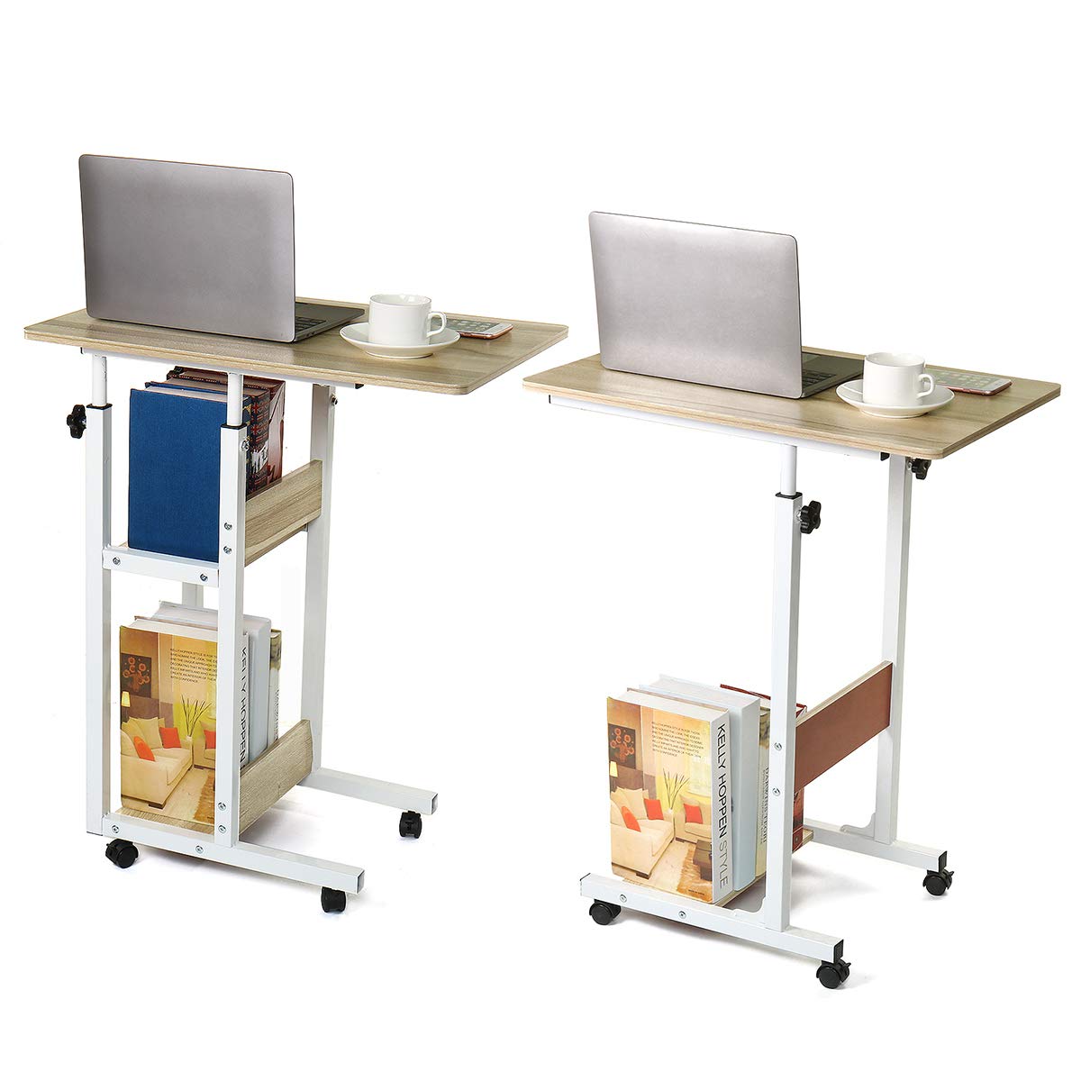 Adjustable Laptop Desk for Home Office & Study - Portable Bed Table with Foldable Legs, Perfect for Dorm Room, Bedside, Sofa or Small Spaces (Coffee, Size S) - Ideal for Remote Work, Online Classes & Relaxing in Bed