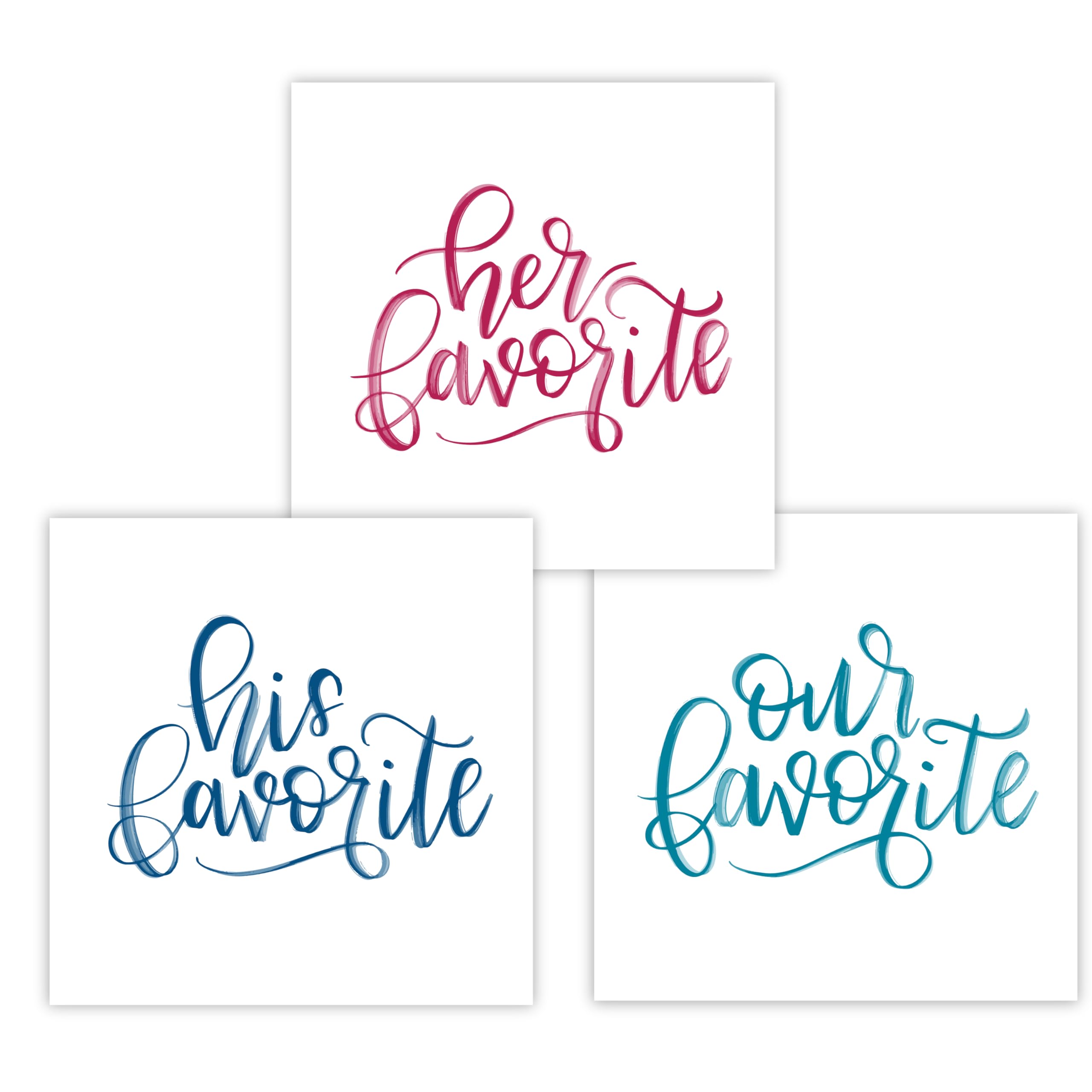 His & Her Favorite Wedding Stickers - Elegant Wedding Favor Stickers for Bags, Gifts & Invitations | Perfect for DIY Wedding Favors, Bridal Showers & Anniversary Celebrations | 488-2-WH