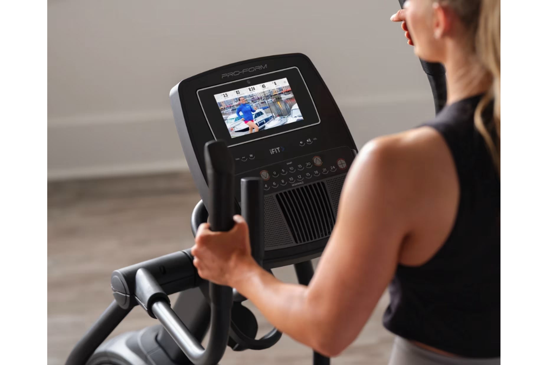 ProForm Carbon E7 Elliptical Machine - Low-Impact Cardio Trainer for Home Gym | Perfect for Small Spaces & Full-Body Workouts
