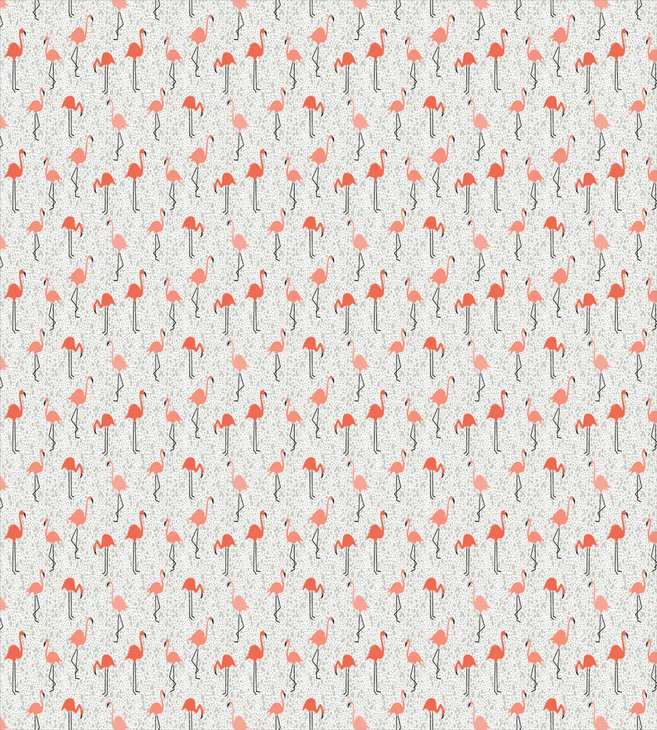 Ambesonne Flamingo Duvet Cover Set - Exotic Tropical Birds Jungle Print 3-Piece Queen Size Bedding with 2 Pillow Shams in Dust Salmon Coral | Perfect for Bohemian Bedrooms, Beach House Decor & Romantic Retreats