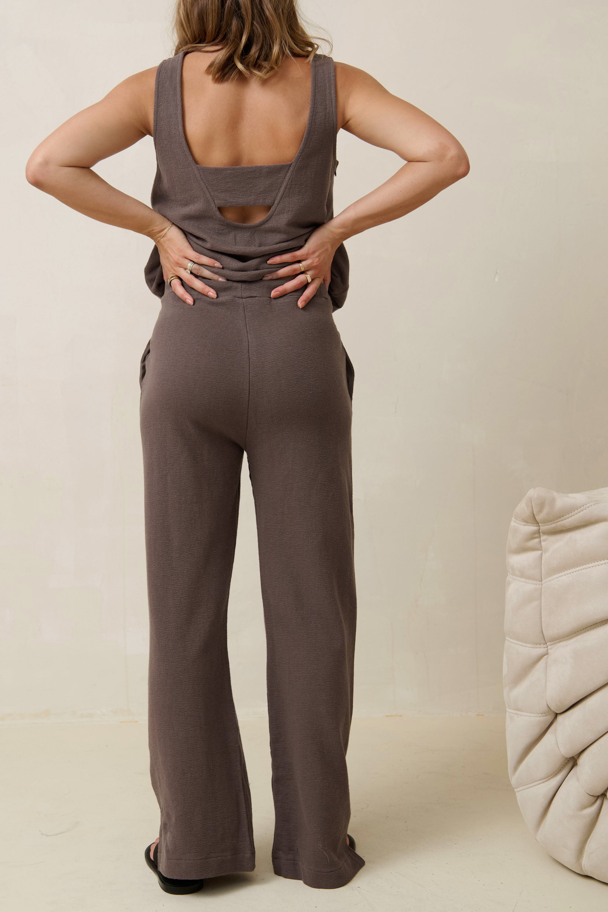 Kindred Split Pants for Women - High Waist Yoga Pants with Side Splits - Comfortable Stretchy Workout Leggings - Ash Brown - Perfect for Yoga, Gym, Running and Lounge Wear