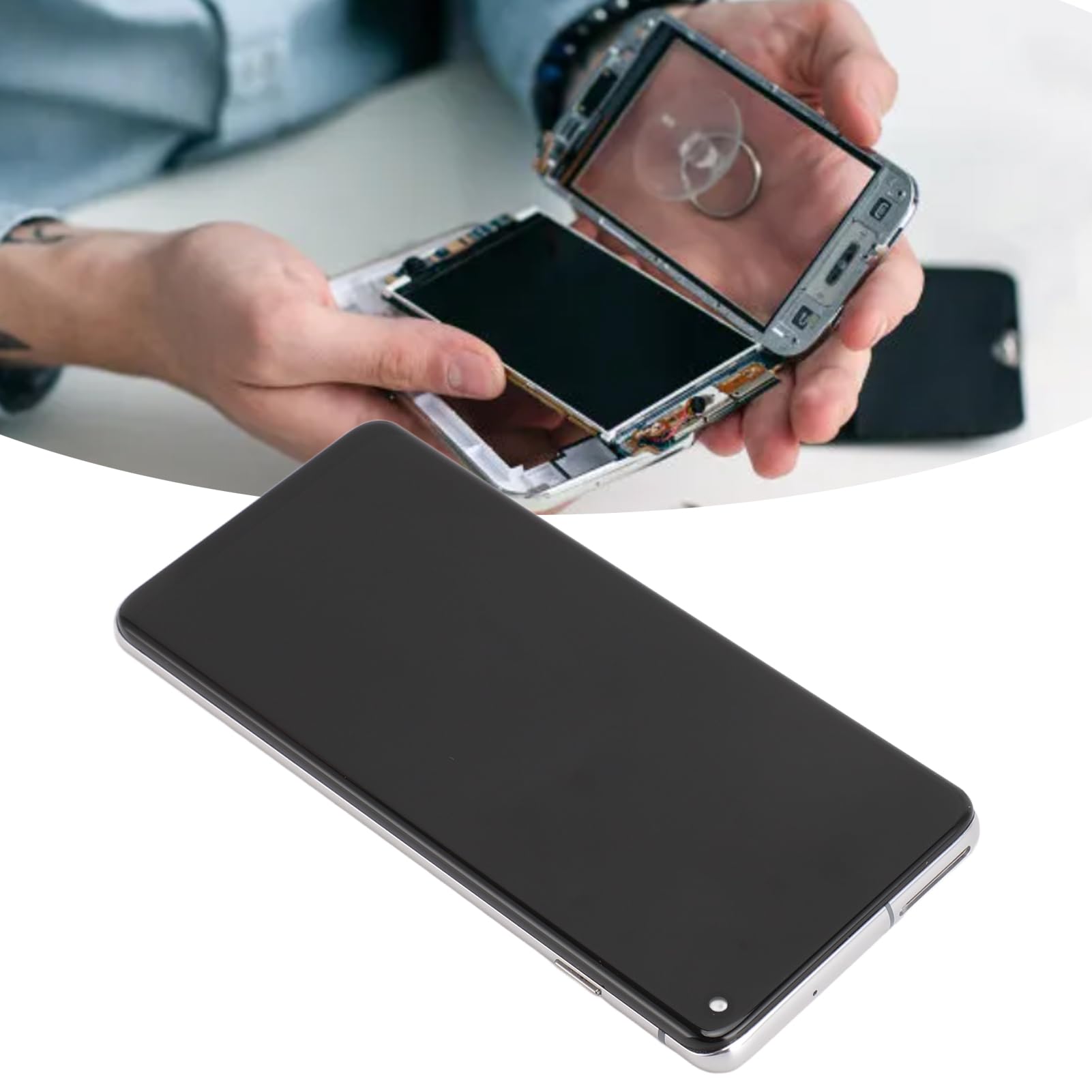 Original Galaxy S10 Screen Replacement with Frame - Full LCD Display Touch Digitizer Assembly & Repair Tools Kit | Compatible with Samsung Galaxy S10 - Perfect for DIY Phone Repairs & Screen Fixes