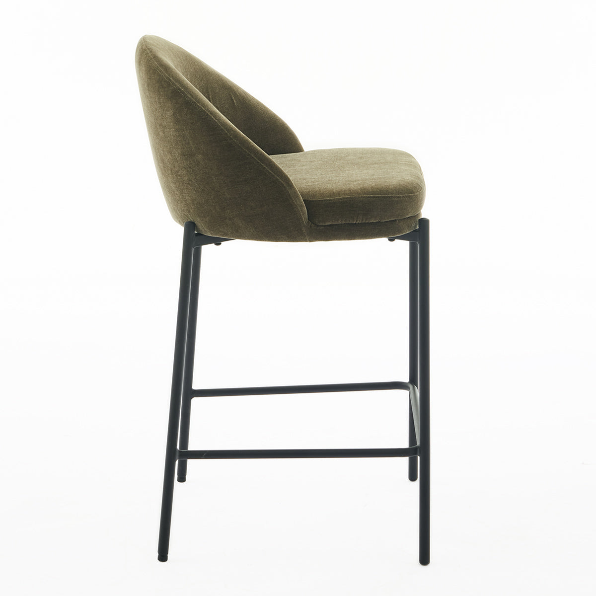 Elle Fabric Bar Stool - Modern Upholstered Counter Height Stool with Padded Seat for Kitchen Island, Breakfast Bar & Home Decor