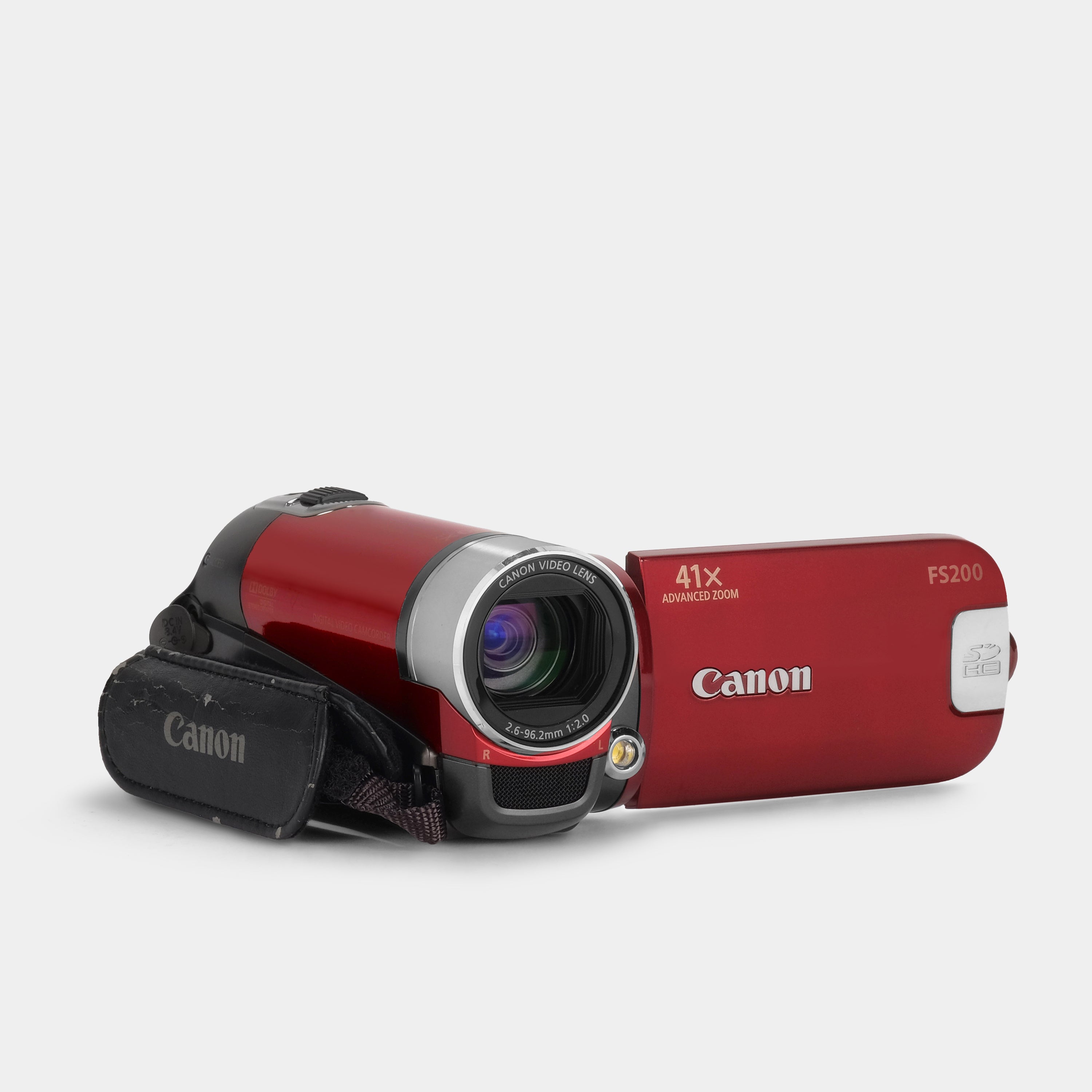 Canon FS200 HD Digital Video Camcorder with 32x Optical Zoom - Compact Camcorder for Vlogging, Travel & Home Movies (Red)