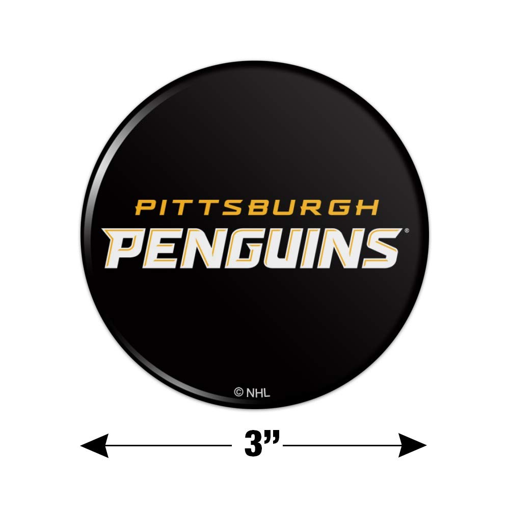Official NHL Pittsburgh Penguins Logo Refrigerator Magnet - Strong Kitchen & Locker Decorative Button for Fans - Perfect for Game Days, Offices, Dorms & Gifts