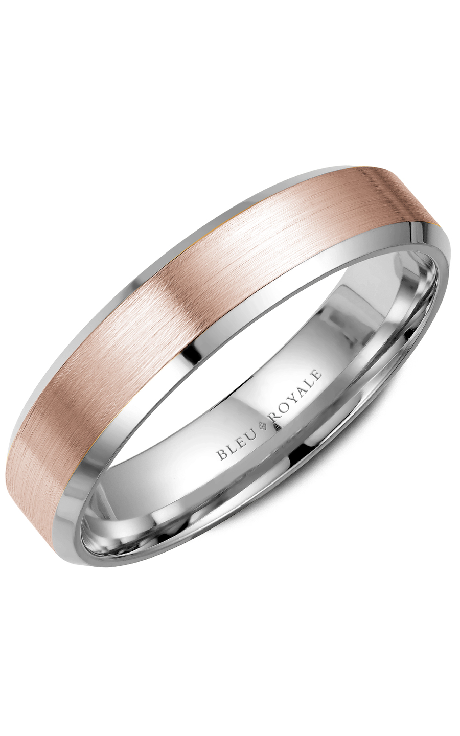 Bleu Royale Men's Wedding Band Ring - 14K White Gold Classic Comfort Fit Wedding Ring for Men - Perfect for Engagement, Anniversary & Special Occasions
