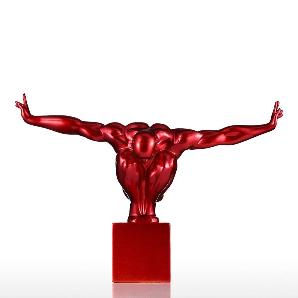 JJSPP Diver Statue - Fiberglass Sculpture for Home Decor | Modern Light Red Decorative Accessory | Perfect for Living Room, Office & Garden Decor
