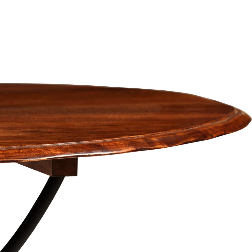 Solid Acacia Wood Dining Table with Sheesham Finish - 47.2