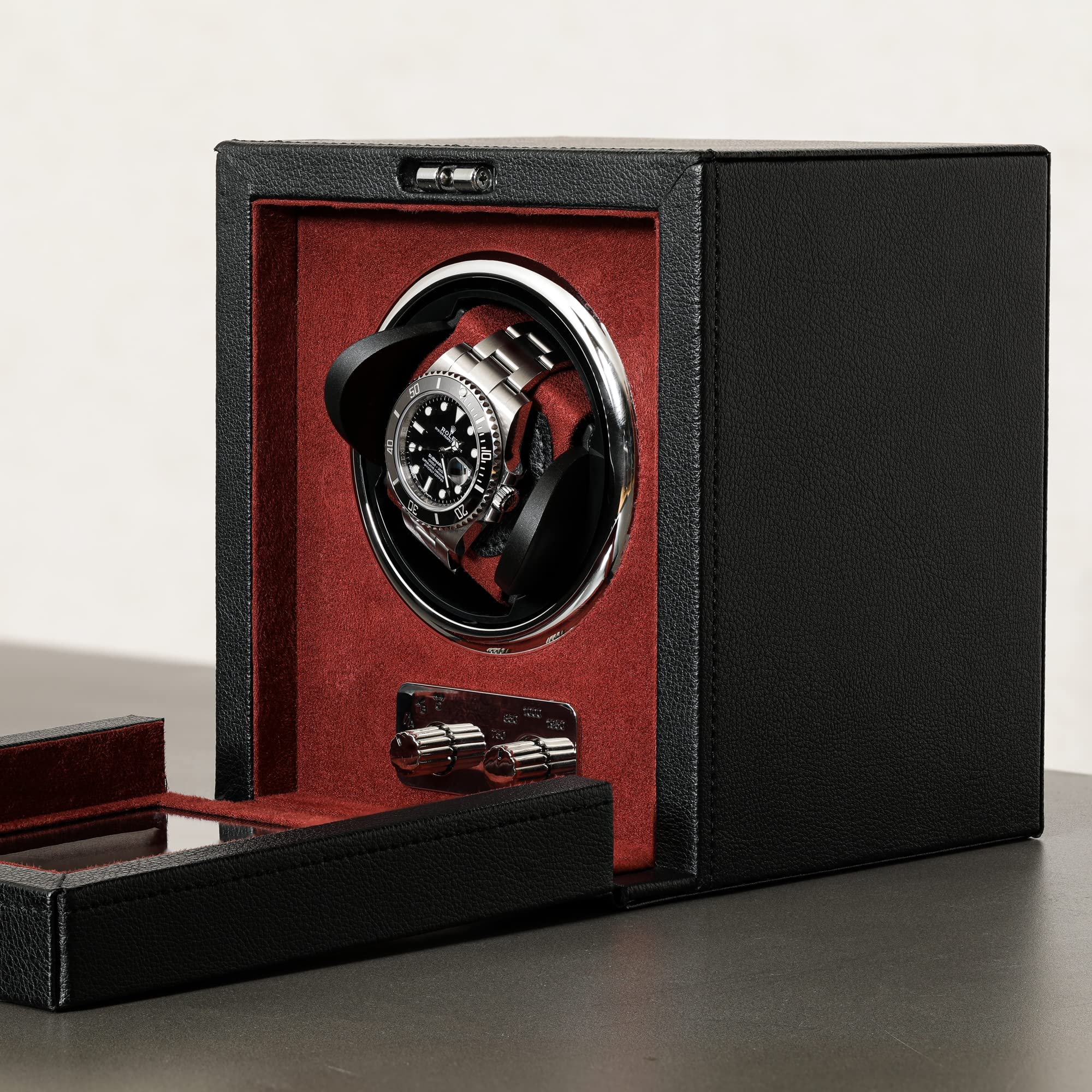 ROTHWELL Automatic Watch Winder for Self-Winding Watches - Quiet Motor with Multiple Speeds & Rotation Settings - Perfect for Watch Collectors & Travel Storage