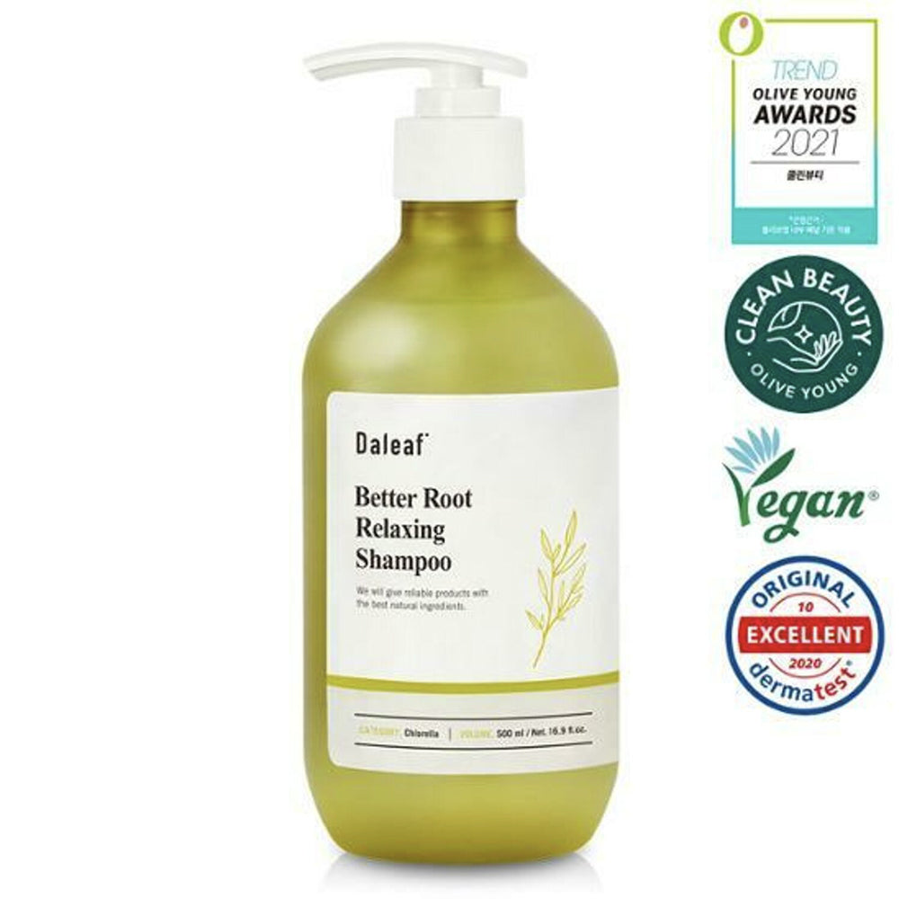 Daleaf Chlorella Deep Nourishing & Relaxing Shampoo for Hair Growth - 500ml Sulfate-Free Formula for Dry, Damaged Hair - Perfect for Daily Use & Scalp Care