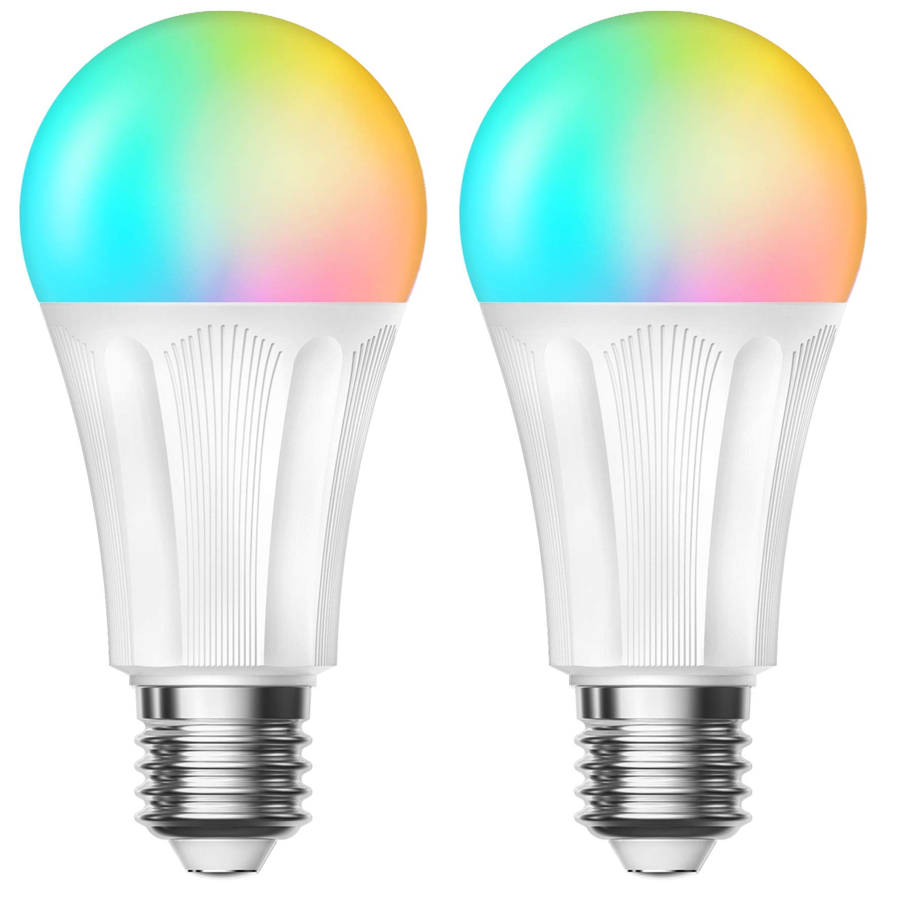 Smysen Smart Bulbs 2-Pack - 810 Lumen A19 LED Smart Light Bulbs for Alexa & Google Assistant, No Hub Required - Perfect for Smart Home Lighting, Bedroom & Living Room Automation