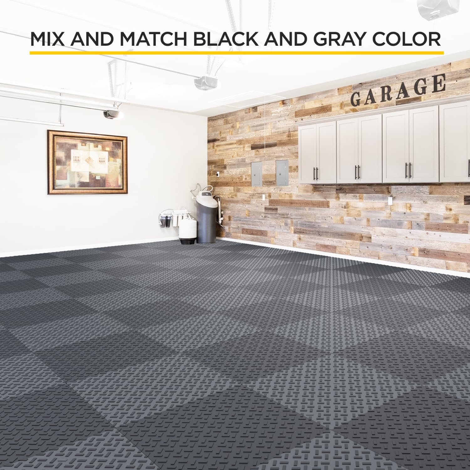 Interlocking Garage Floor Tiles - 48 Pack of 12x12 Inch Anti-Slip, Oil & Stain Resistant Tiles with 40,000 lbs Load Capacity (Gray) - Perfect for Home Garages, Workshops & Commercial Spaces