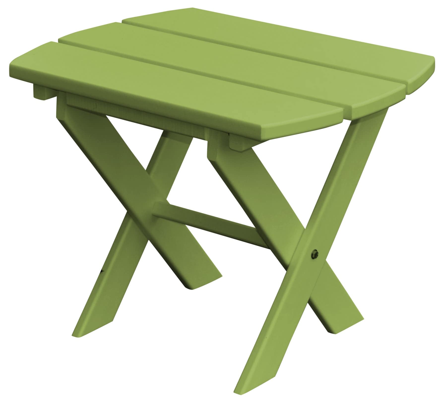 Furniture Barn USA Poly Folding End Table - Tropical Lime Green Outdoor Patio Side Table for Pool, Garden & Camping