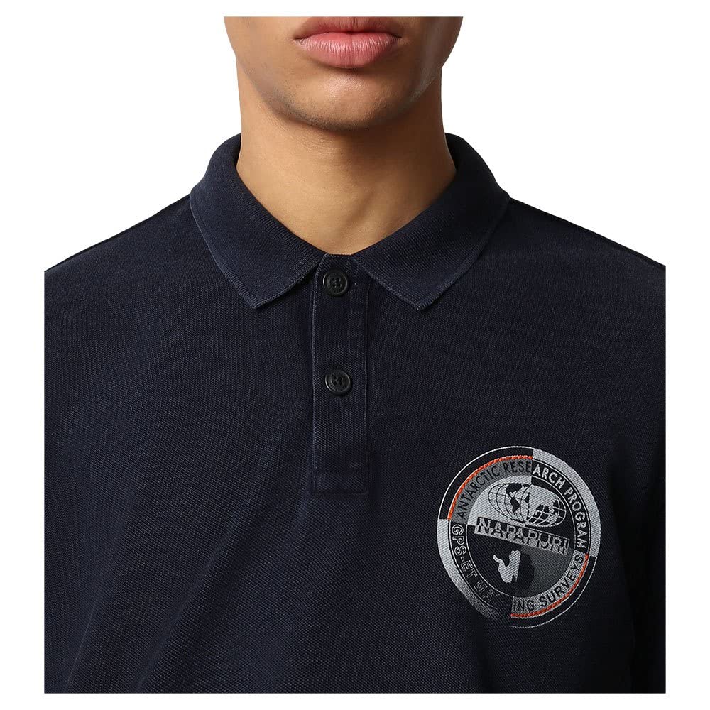 Napapijri Men's Short Sleeve Polo Shirt - Collar & Button Down Casual T-Shirt NP0A4F68 EOB | Perfect for Golf, Office Wear & Summer Outfits