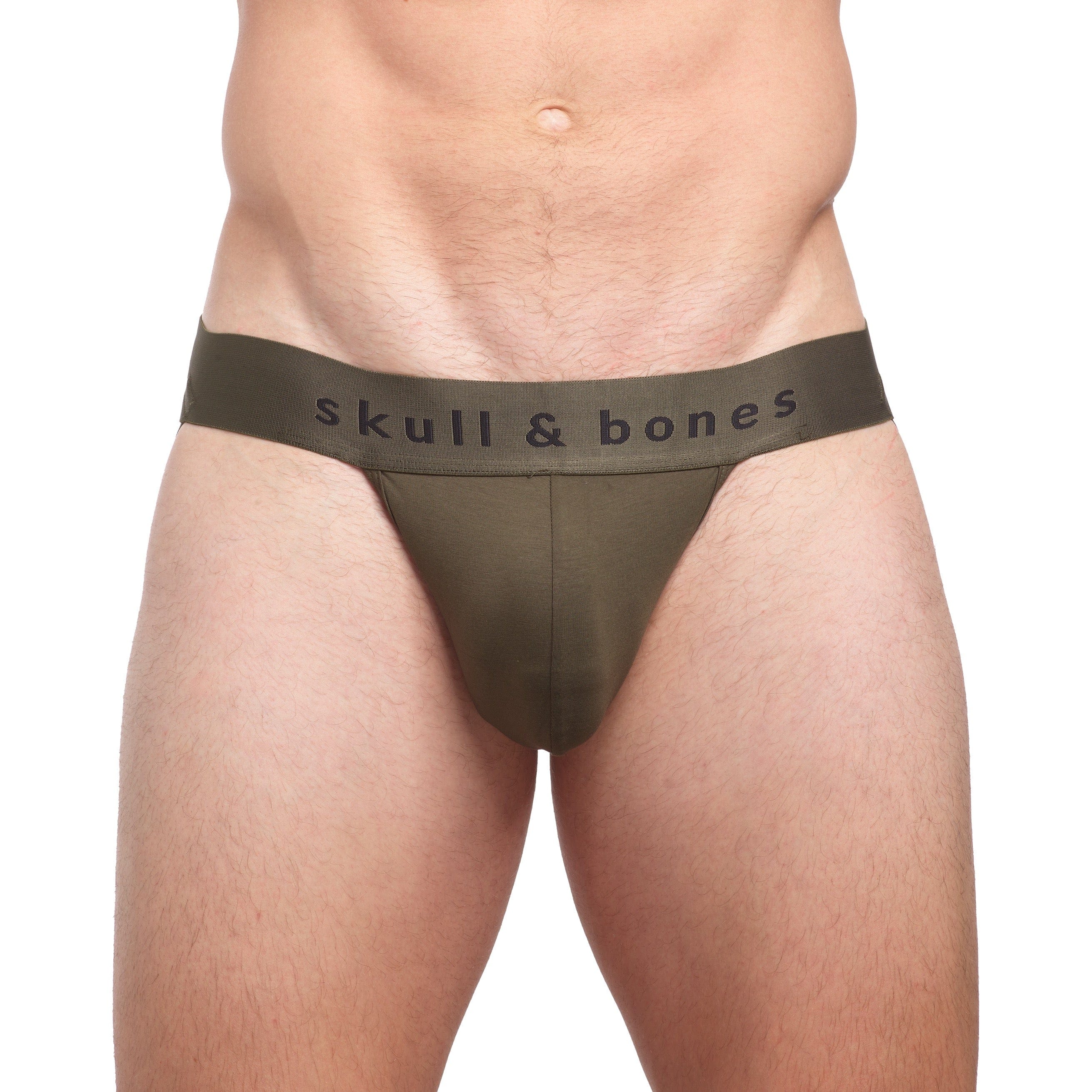 Just the Bones Jock Army Green - Premium Athletic Support Underwear for Men - Comfortable & Breathable for Sports, Workouts & Daily Wear