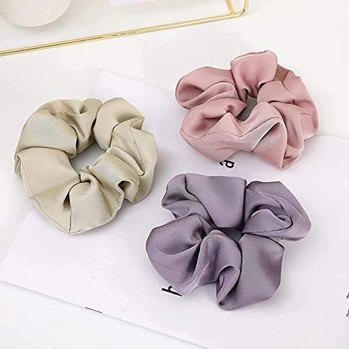 INDVIK Satin Silk Hair Scrunchies for Women - Soft Fluffy Hair Ties & Ponytail Holders for Fine & Curly Hair - 1pc Set (Perfect for Everyday Use, Work, Gym & Special Occasions)