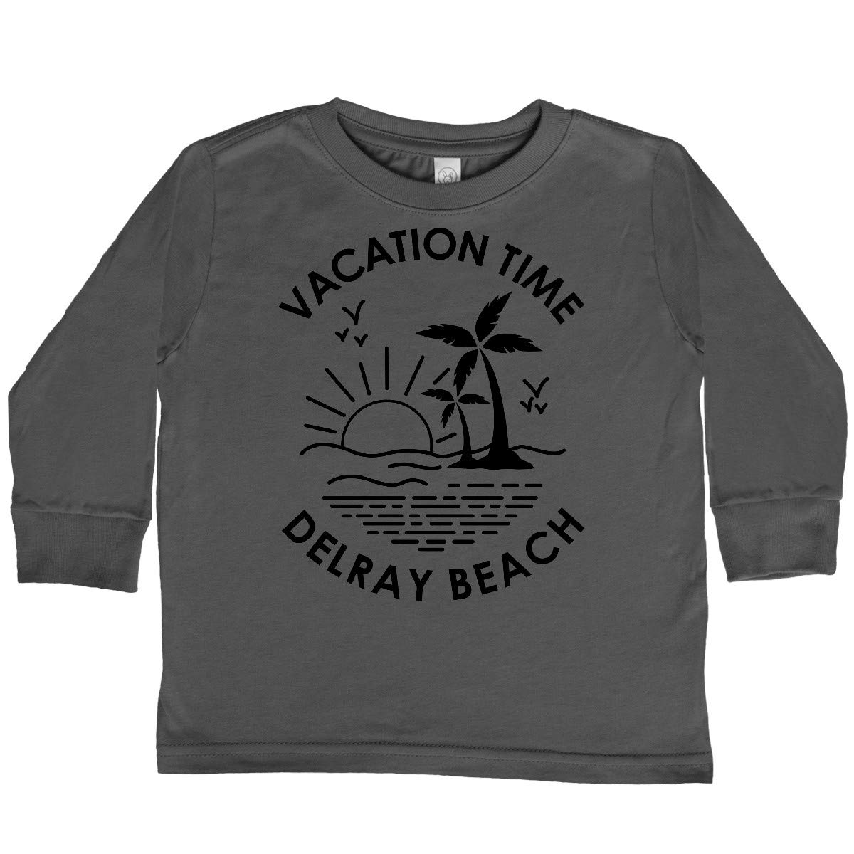 Inktastic Vacation Time in Delray Beach Toddler Long Sleeve T-Shirt | Cute Florida Beach Graphic Tee for Boys & Girls | Perfect for Family Trips & Summer Outings
