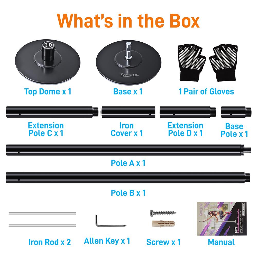 Professional Portable Dancing Pole for Home & Studio - Adjustable Height, Sturdy Steel Construction - Perfect for Pole Fitness, Dance, Exercise & Performance Training