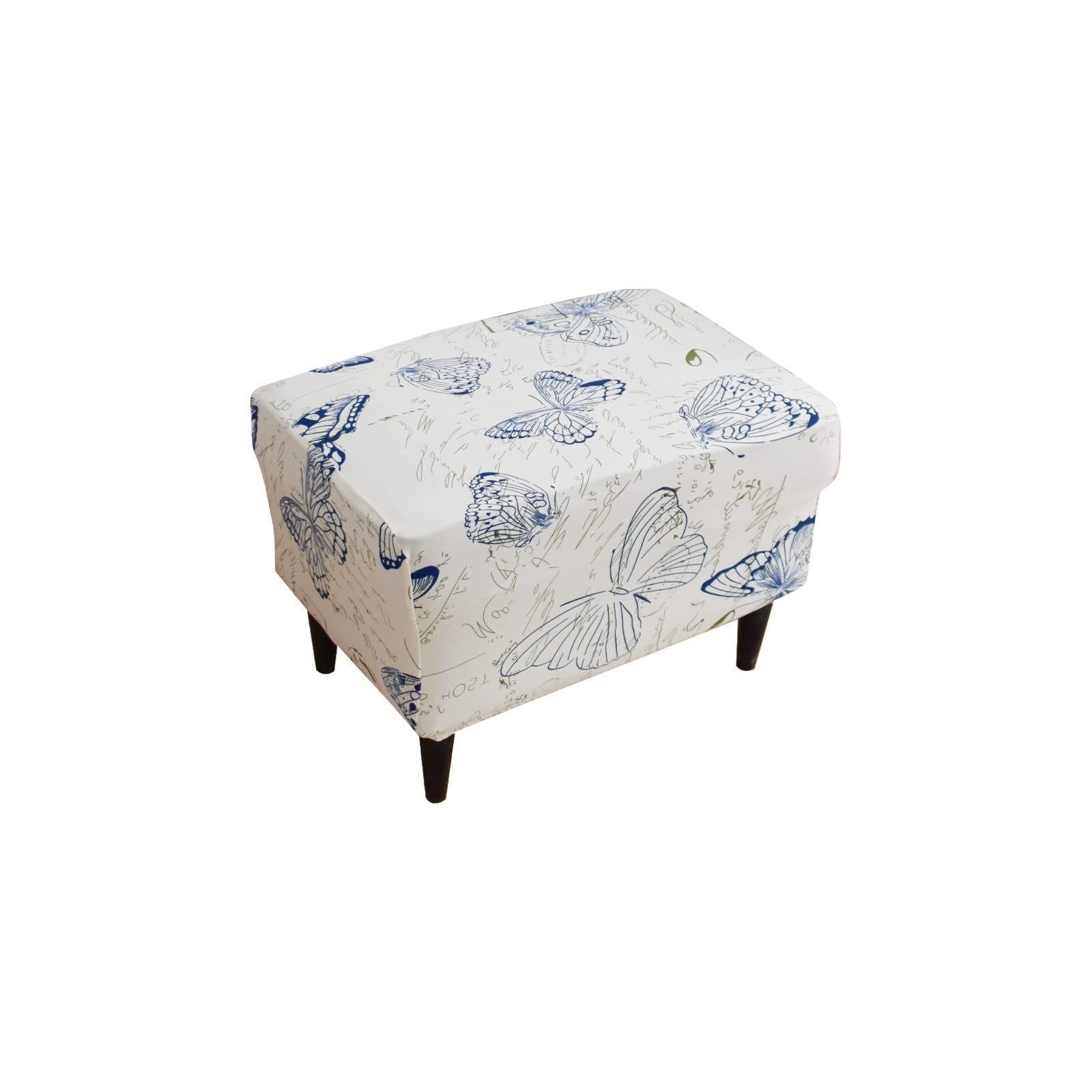 Stretch Ottoman Slipcover - Elastic Rectangular Storage Ottoman Cover with Non-Slip Bottom, Fits Footrest Stool & Furniture Protector | Perfect for Living Room, Bedroom, or Office Decor