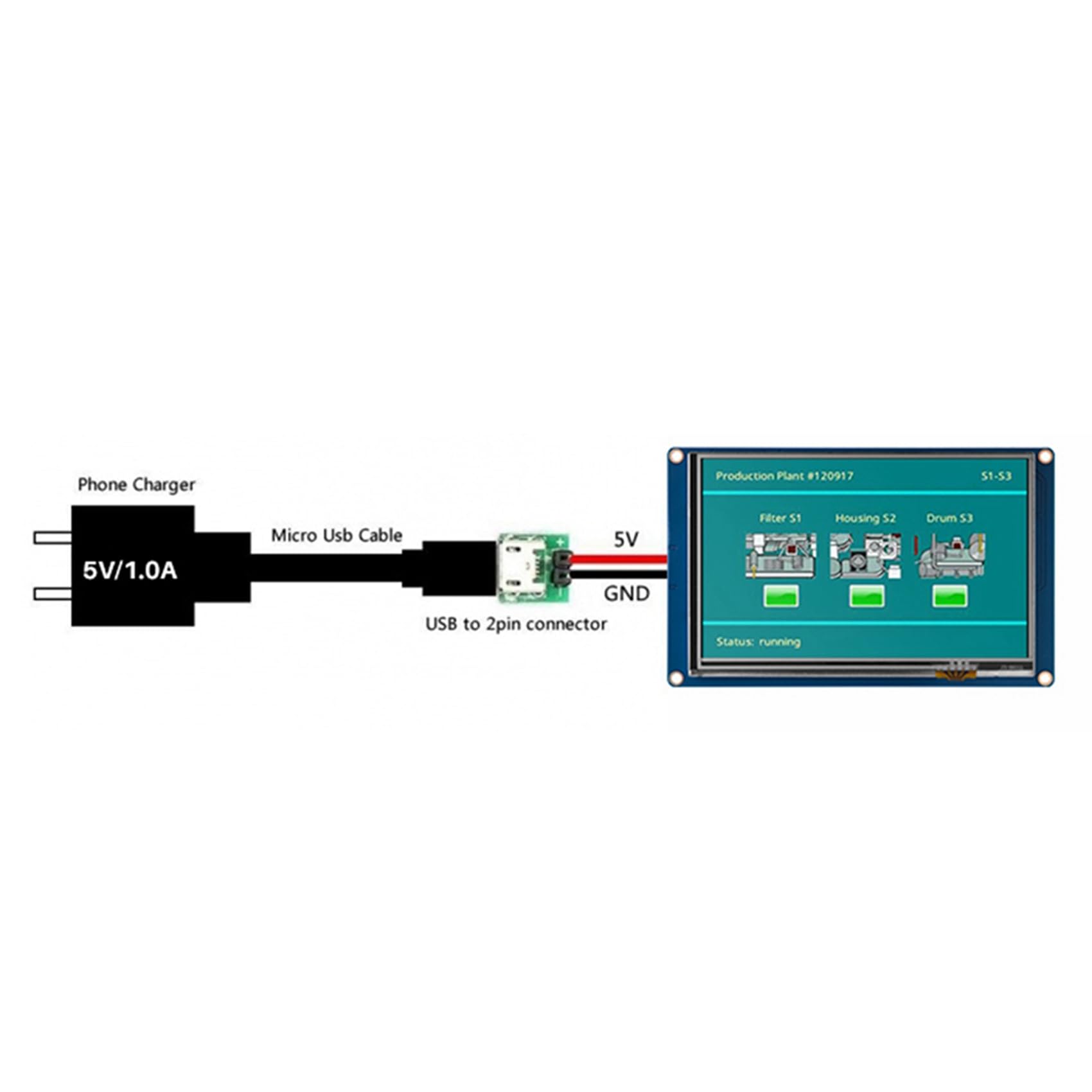 Bsowte 2X HMI LCD Touch Display NX8048T050 - 5-Inch Resistive Touchscreen Human-Machine Interface Panel for Industrial Automation & Control Systems | Enhanced Series for PLC, CNC, and Smart Factory Applications
