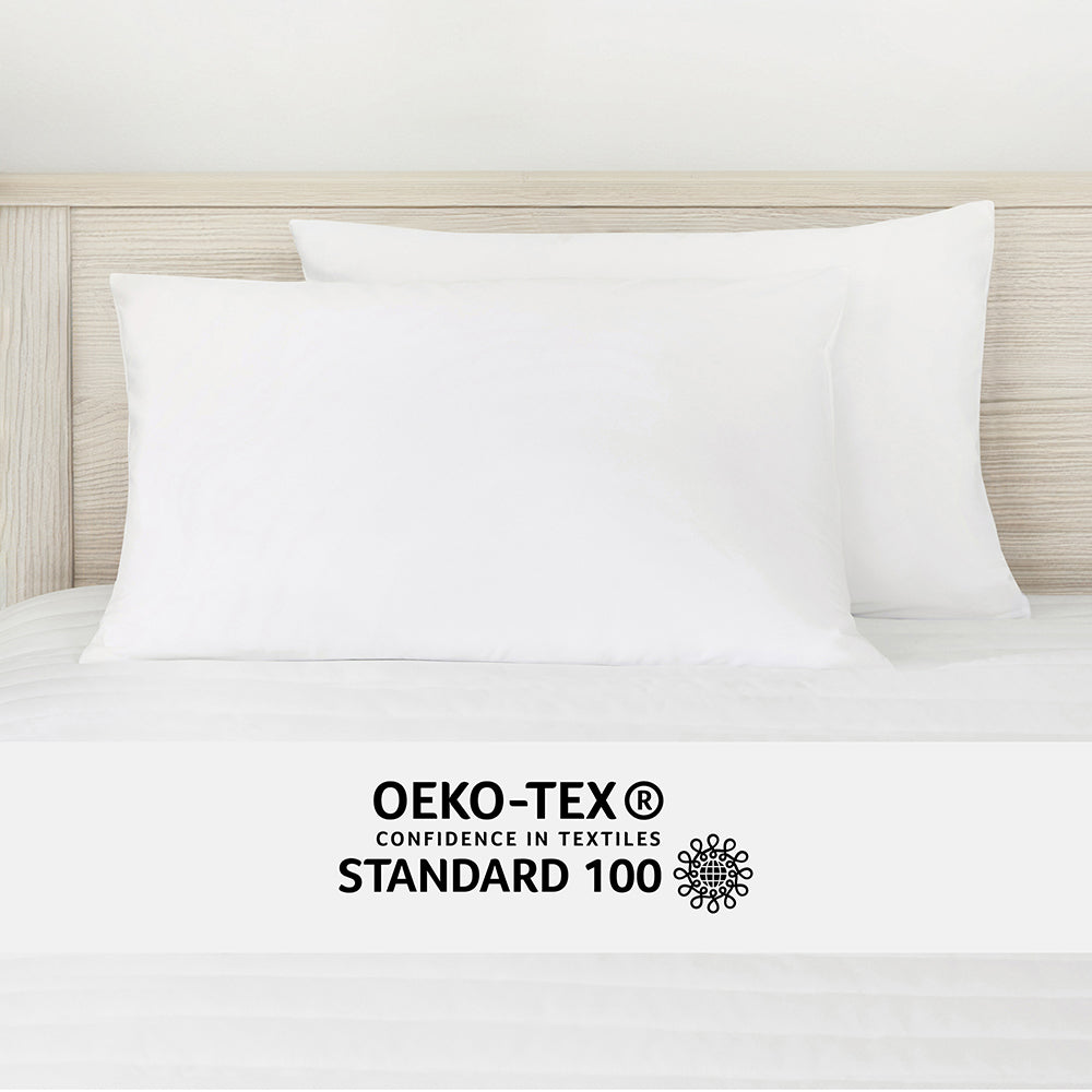 Breathable Jersey Knit Pillow Protectors - 2 Pack Hypoallergenic & Dust Mite Proof - Soft Stretchable Pillow Covers for Bedroom, Guest Room & Travel
