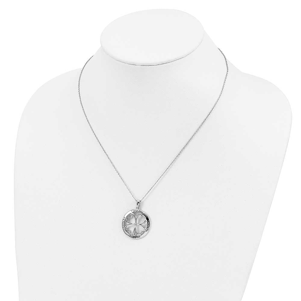 Antiqued Sterling Silver Lucky Me Lucky You 18 Inch Necklace Pendant - Elegant Jewelry for Women, Perfect Gift for Birthday, Anniversary & Special Occasions