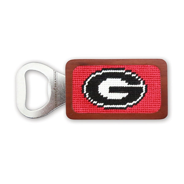 UGA Needlepoint Bottle Opener - Georgia Bulldogs Themed Bar Accessory for Beer, Soda & Home Decor | Perfect for Tailgates, Gifts & Game Day Parties