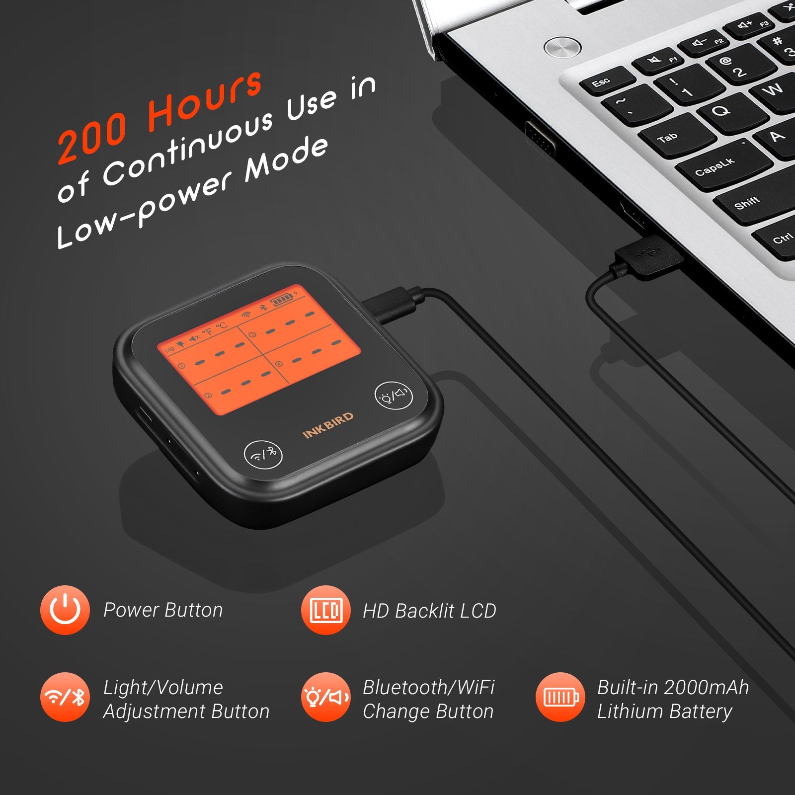 IDT 34E BW Smart Wireless BBQ Meat Thermometer with WiFi & Bluetooth - Perfect for Grilling, Smoking, and Outdoor Cooking