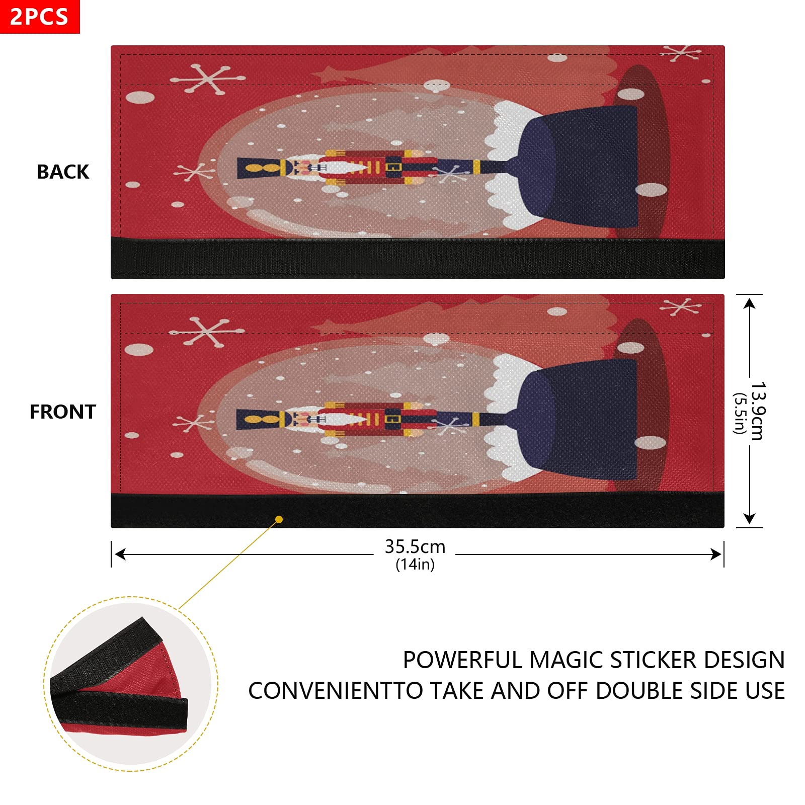 Christmas Nutcracker Soldier Refrigerator Handle Covers (2-Pack) - Festive Winter Crystal Ball Kitchen Decor for Fridge, Oven, Dishwasher & Microwave - Holiday Home Protection & Decoration