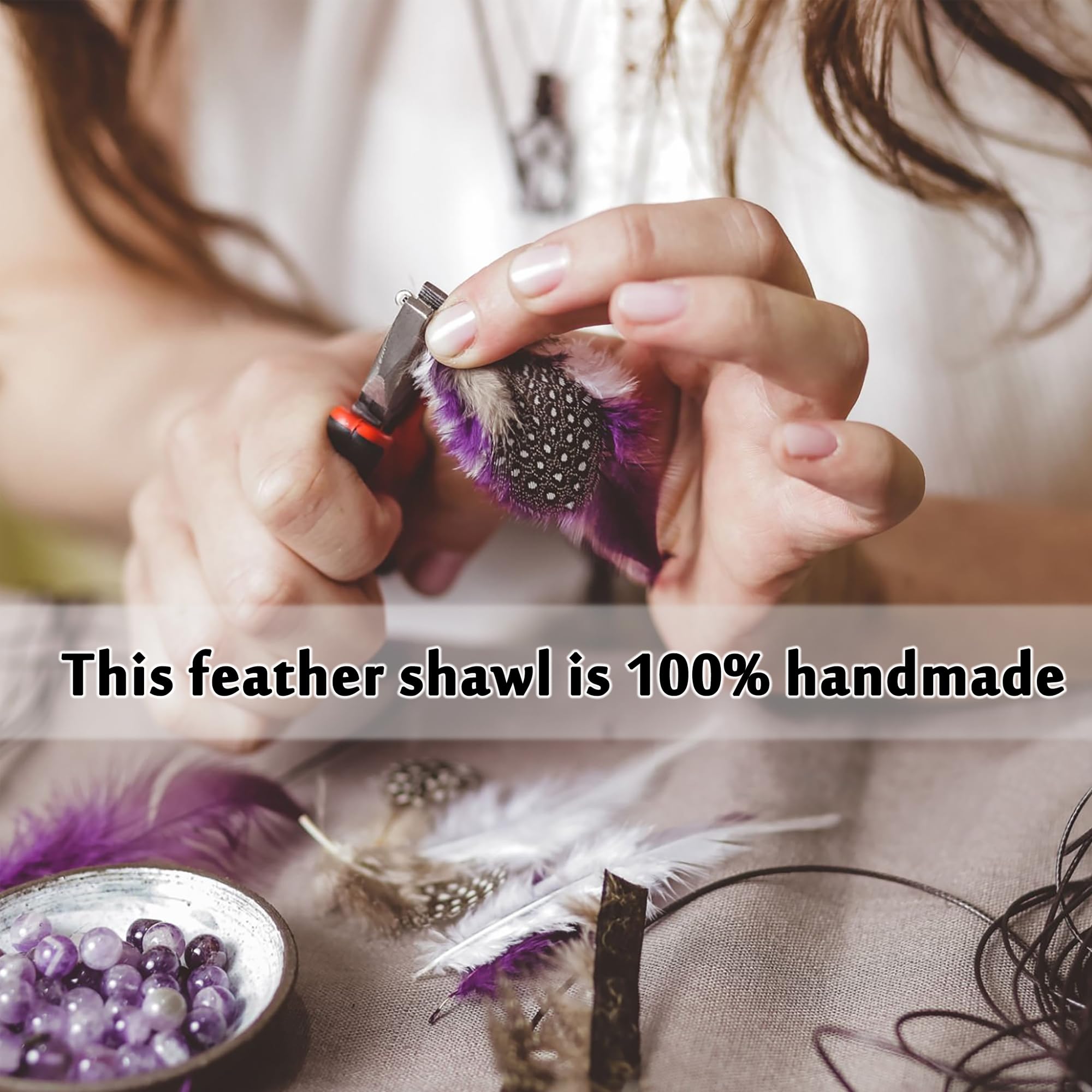 Handmade Ostrich Feather Ear Cuff Wrap Earrings - American Indian Style Feather Ear Cuff - Festival Ear Jacket for Left Ear - Boho Chic Accessories for Music Festivals, Parties & Special Occasions