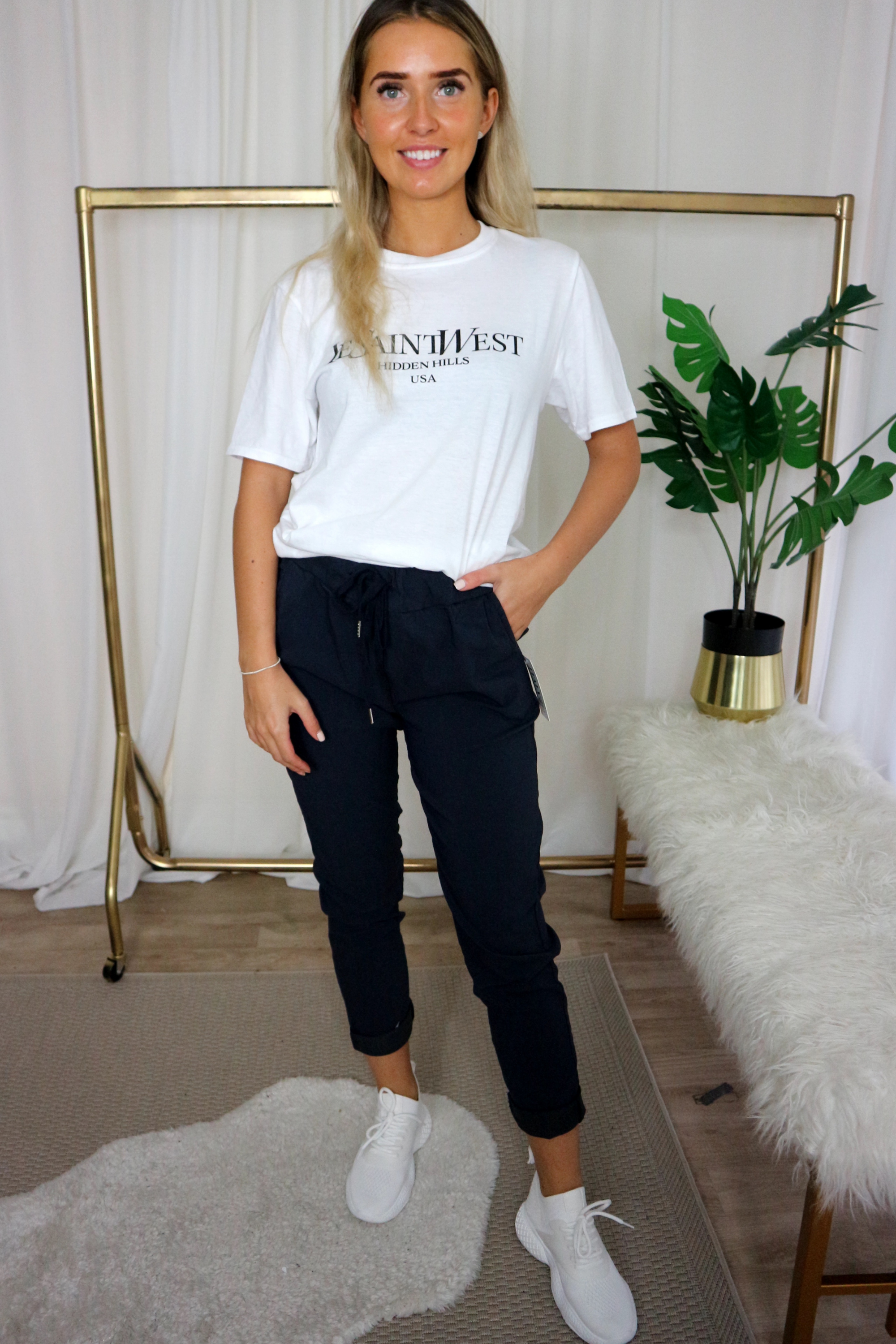 Best Stretchy Navy Blue Pants for Women - Comfortable & Flattering Fit - Perfect for Work, Yoga & Casual Wear