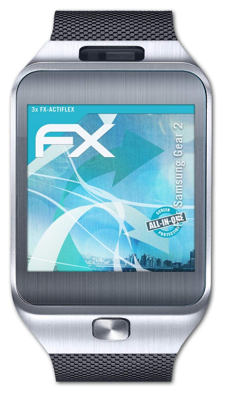 Samsung Gear 2 Screen Protector - 3 Pack Ultra Clear Flexible FX Film for Scratch Protection | Perfect for Outdoor Sports, Workouts & Daily Use