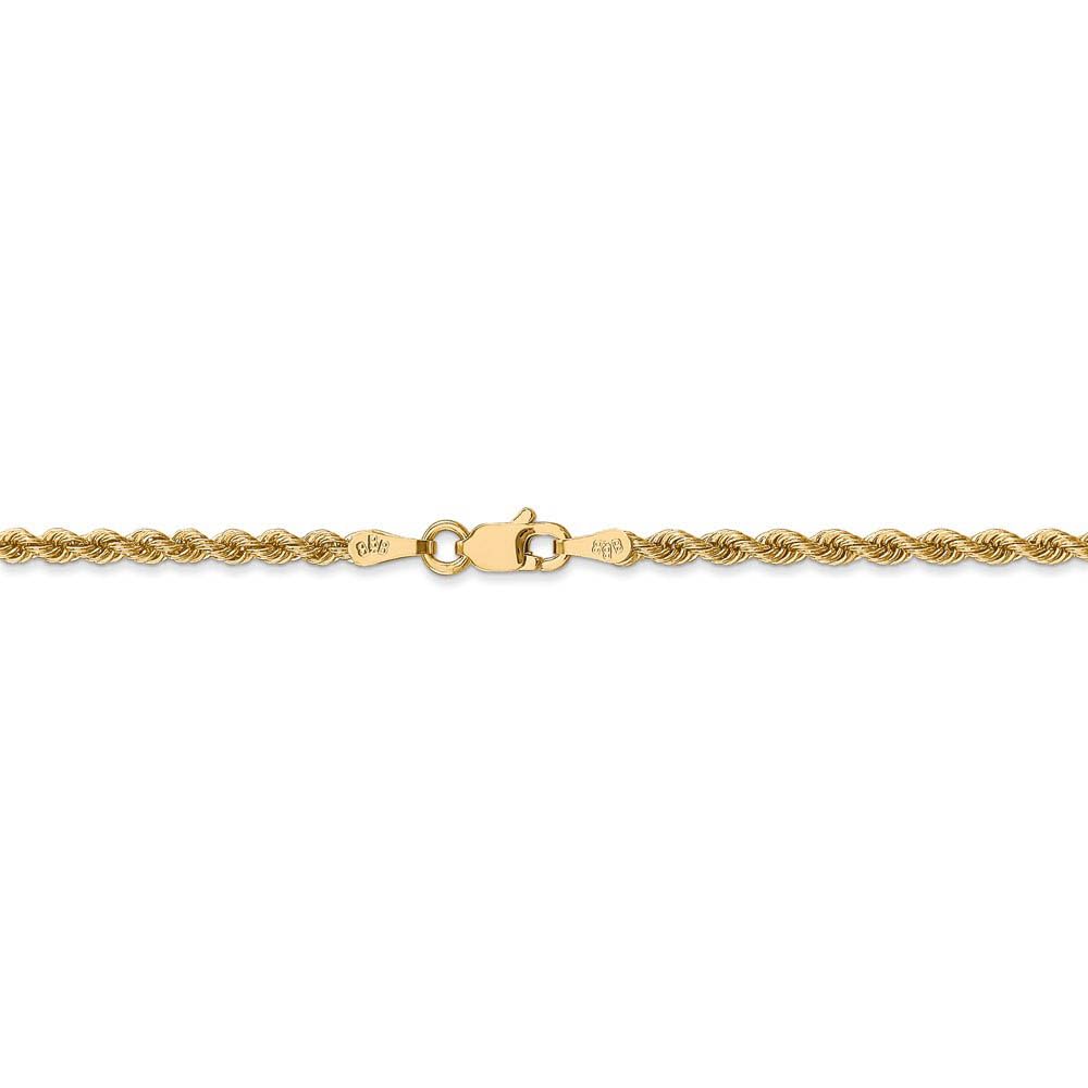 14k Yellow Gold Rope Chain Necklace - Handmade for Elegant Style