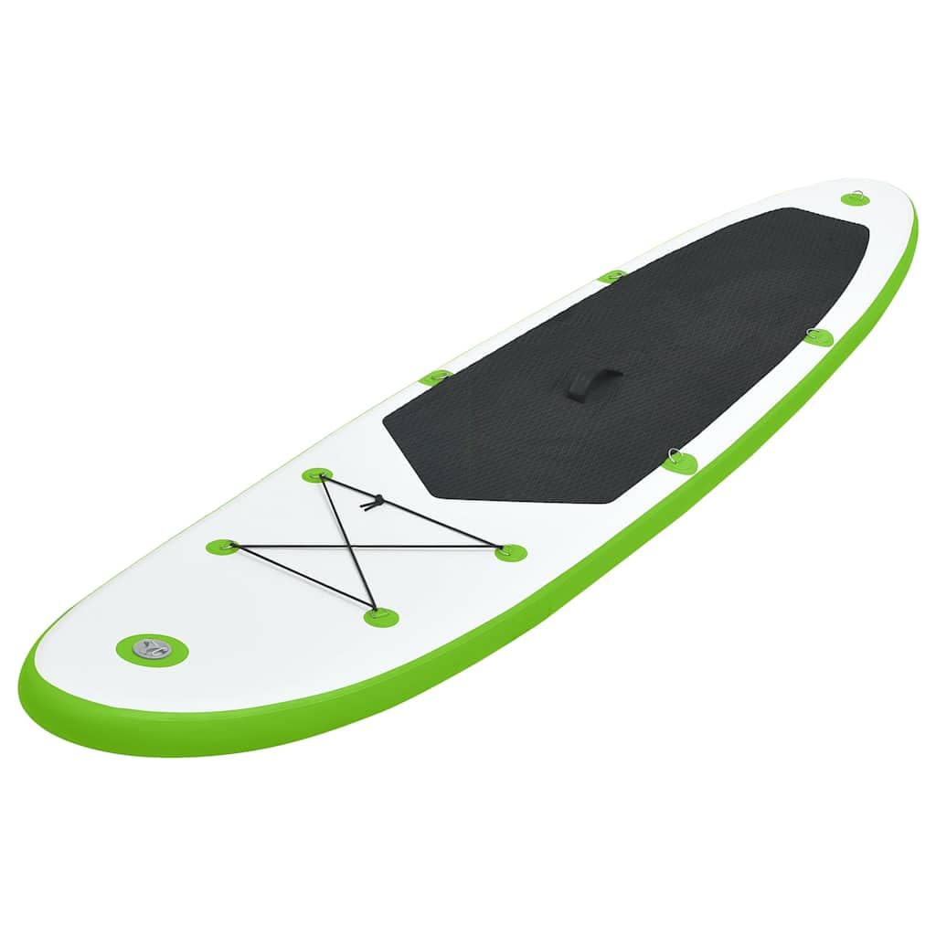 Inflatable Stand Up Paddle Board Set - 13.8ft Green & White SUP with Accessories | Portable for Lakes, Rivers & Ocean Paddling