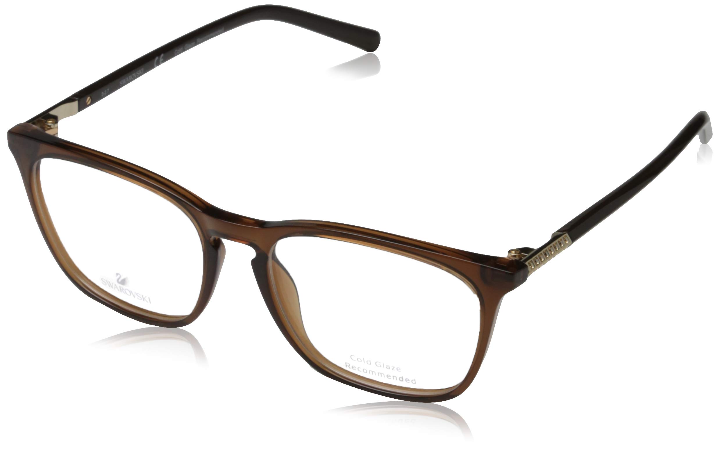 Swarovski SK5218-048-51 Brown Optical Frames for Women - 51mm | Stylish Eyeglasses for Everyday Wear, Office & Reading