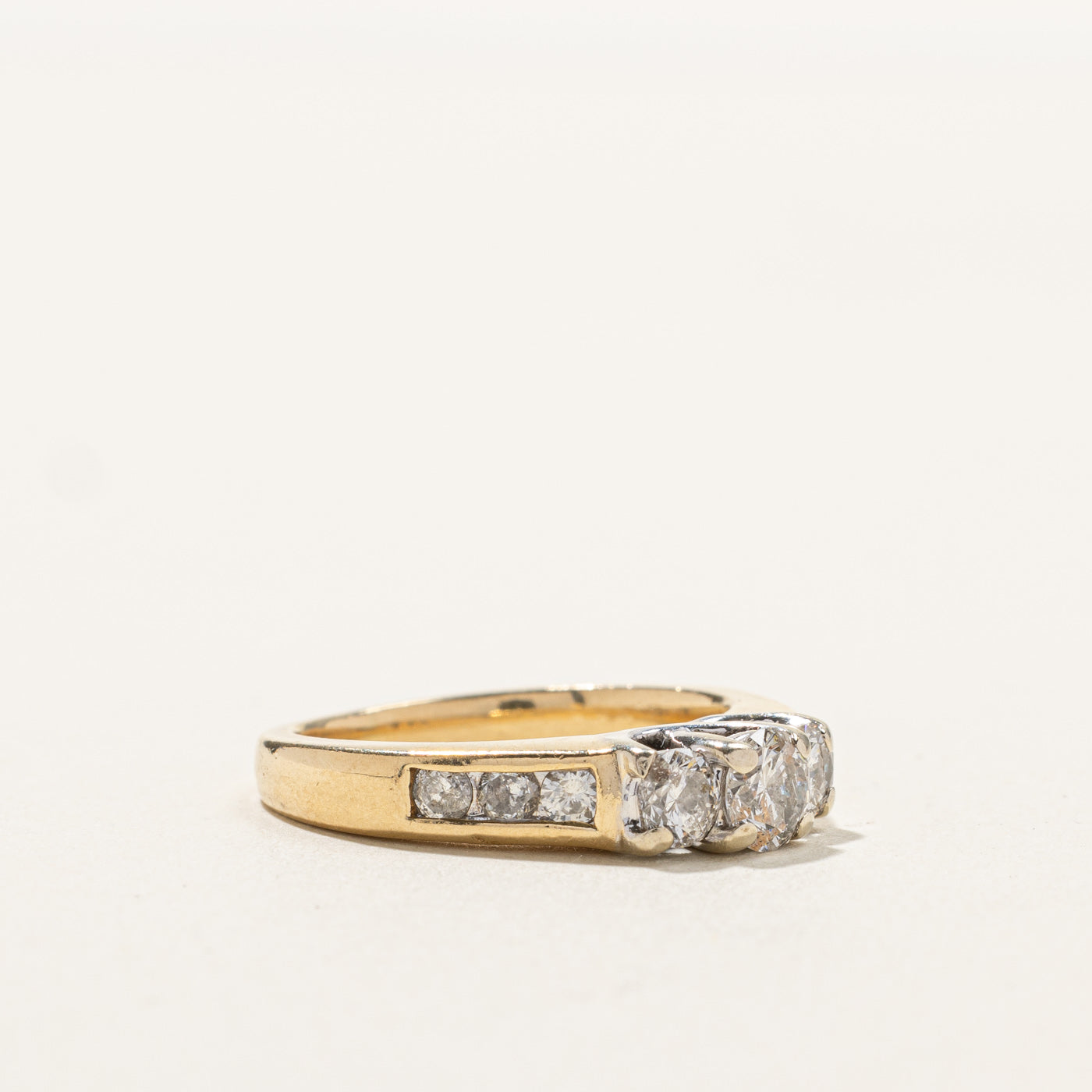 0.94ctw Three Stone Diamond Ring for Women - Size 5.5 | Elegant Engagement, Wedding, Anniversary Gift | Perfect for Proposals, Bridal Jewelry & Special Occasions