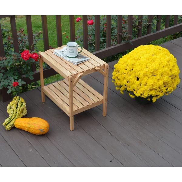 Solid Oak Wood End Table - Rustic Side Table for Living Room, Bedroom, or Office - Handcrafted Wooden Nightstand with Sturdy Construction