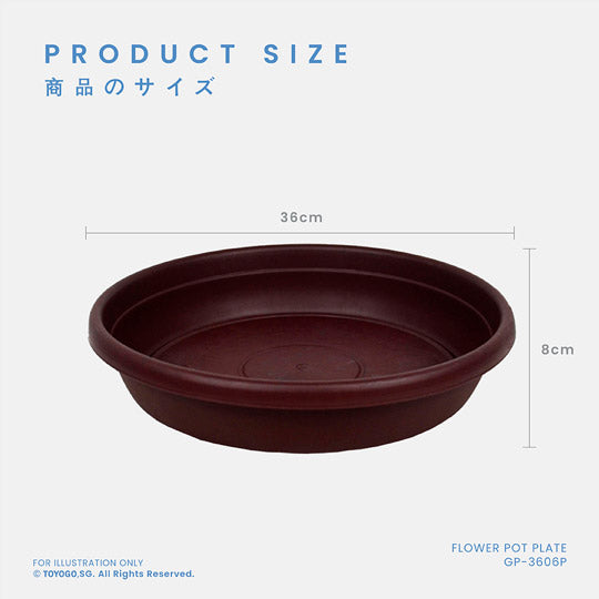 FLOWER POT PLATE (GP 3606P) - Durable Plant Saucer for Indoor & Outdoor Use - Perfect for Home Decor, Garden, and Balcony Plants