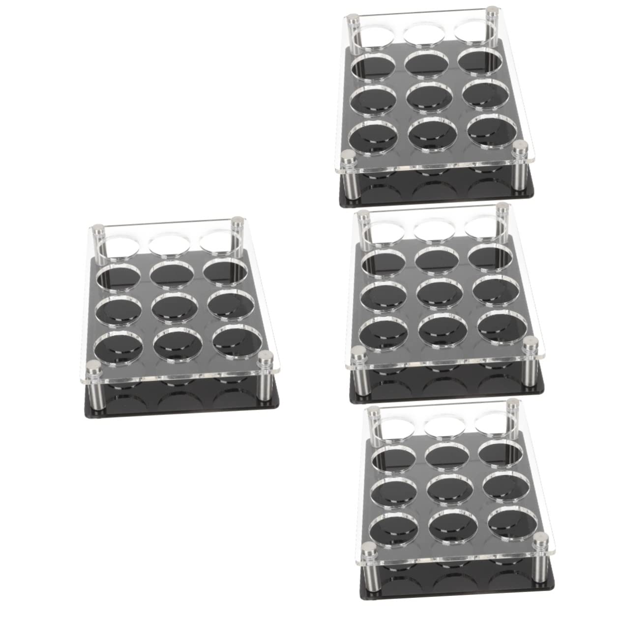Zerodeko 4-Piece Acrylic Shot Glass Holder Organizer - Bar Cup Rack for Wine, Liquor & Cocktail Glasses - Perfect for Home Bars, Parties & Entertaining