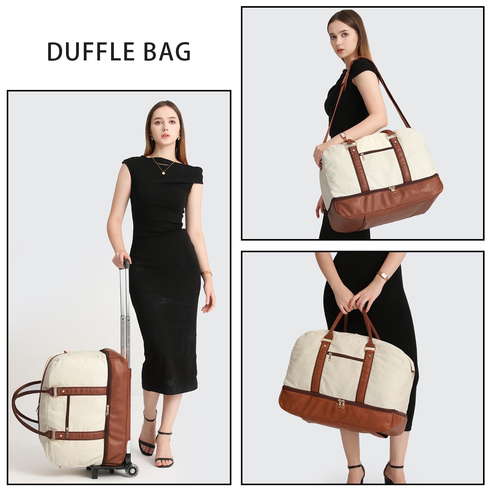 Seyfocnia Rolling Duffle Bag with Wheels - Travel Duffel Bag for Women & Men, Wheeled Carry On Luggage for Overnight & Weekend Trips - Perfect for Air Travel, Gym, Camping & Business Trips