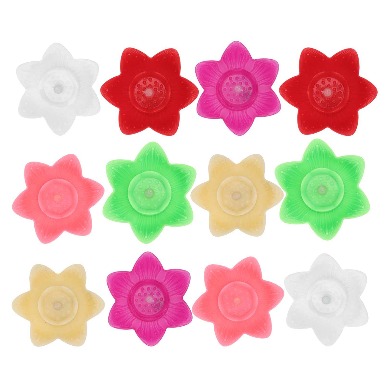 12pcs LED Floating Lotus Flower Lights - Battery Operated Water Pond Decor with Mixed Colors for Garden, Pool, Wedding & Party Decoration