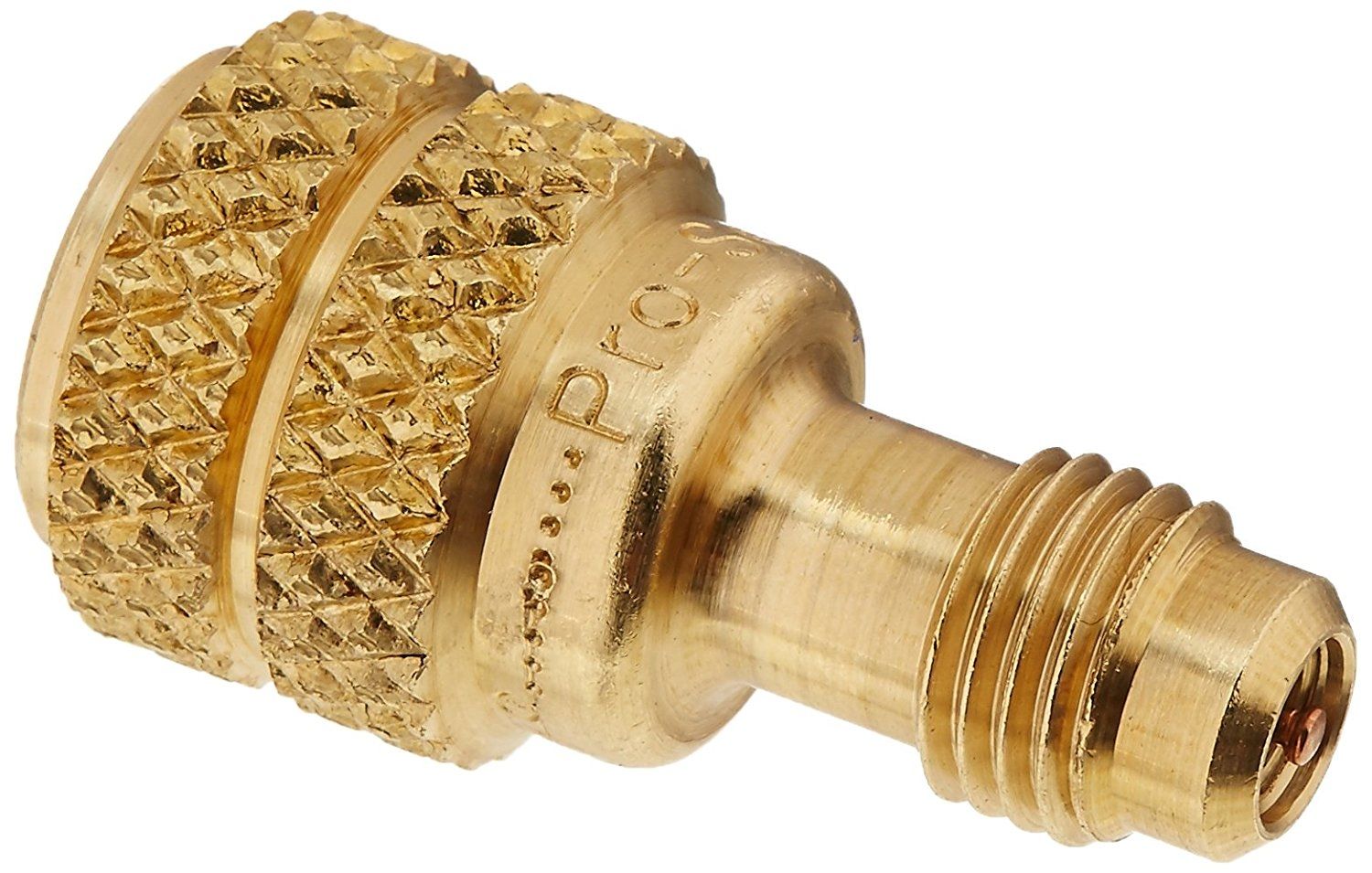 CPS 87 AD87 Low Side Adapter - 5/16 (1/2 20) Female to 1/4 Male AC Refrigerant Charging Hose Adapter with Core and Depressor - Perfect for HVAC Systems and Automotive AC Service