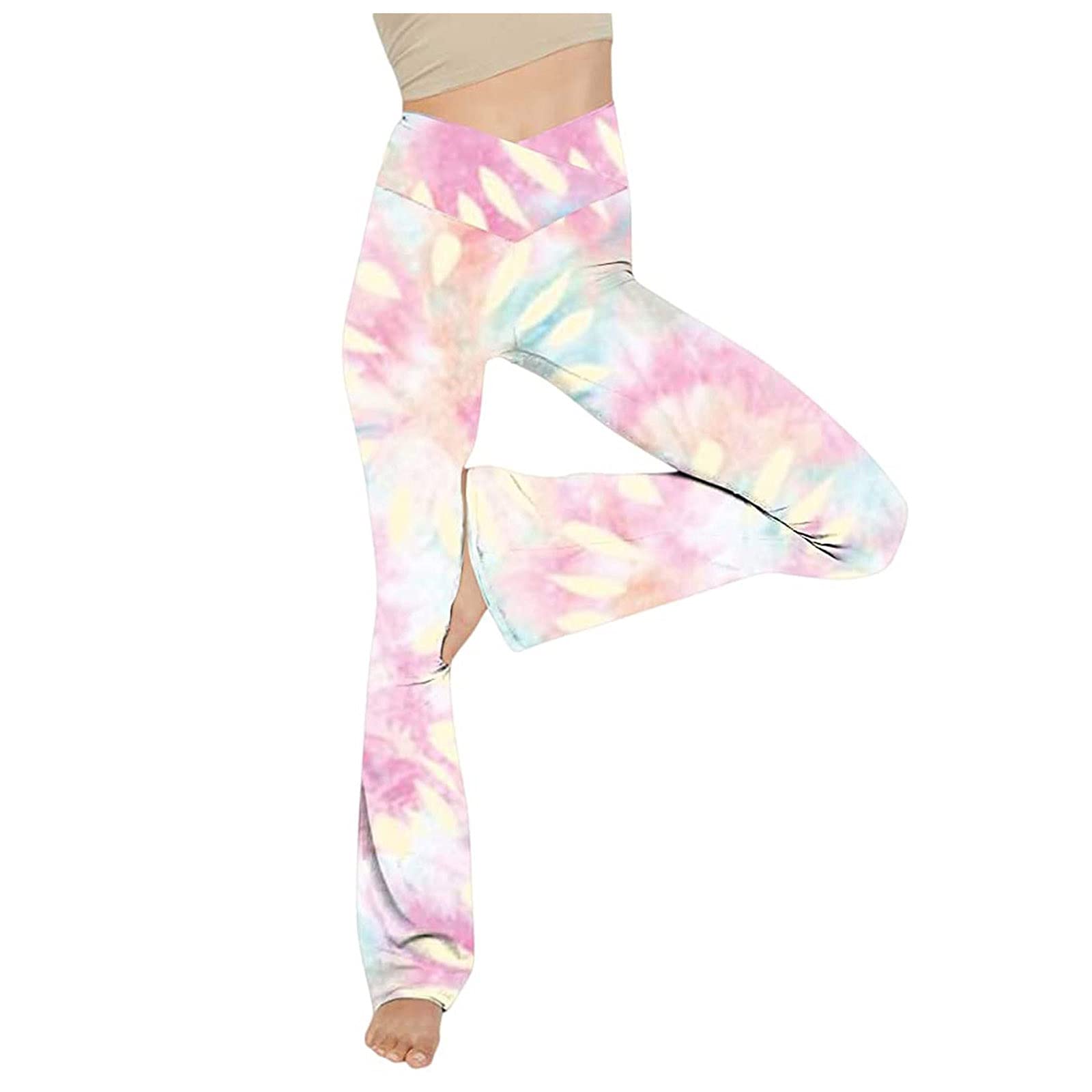 Women's High Waisted Yoga Flare Pants - Wide Leg Bootcut Workout Pants for Yoga, Gym & Office Wear