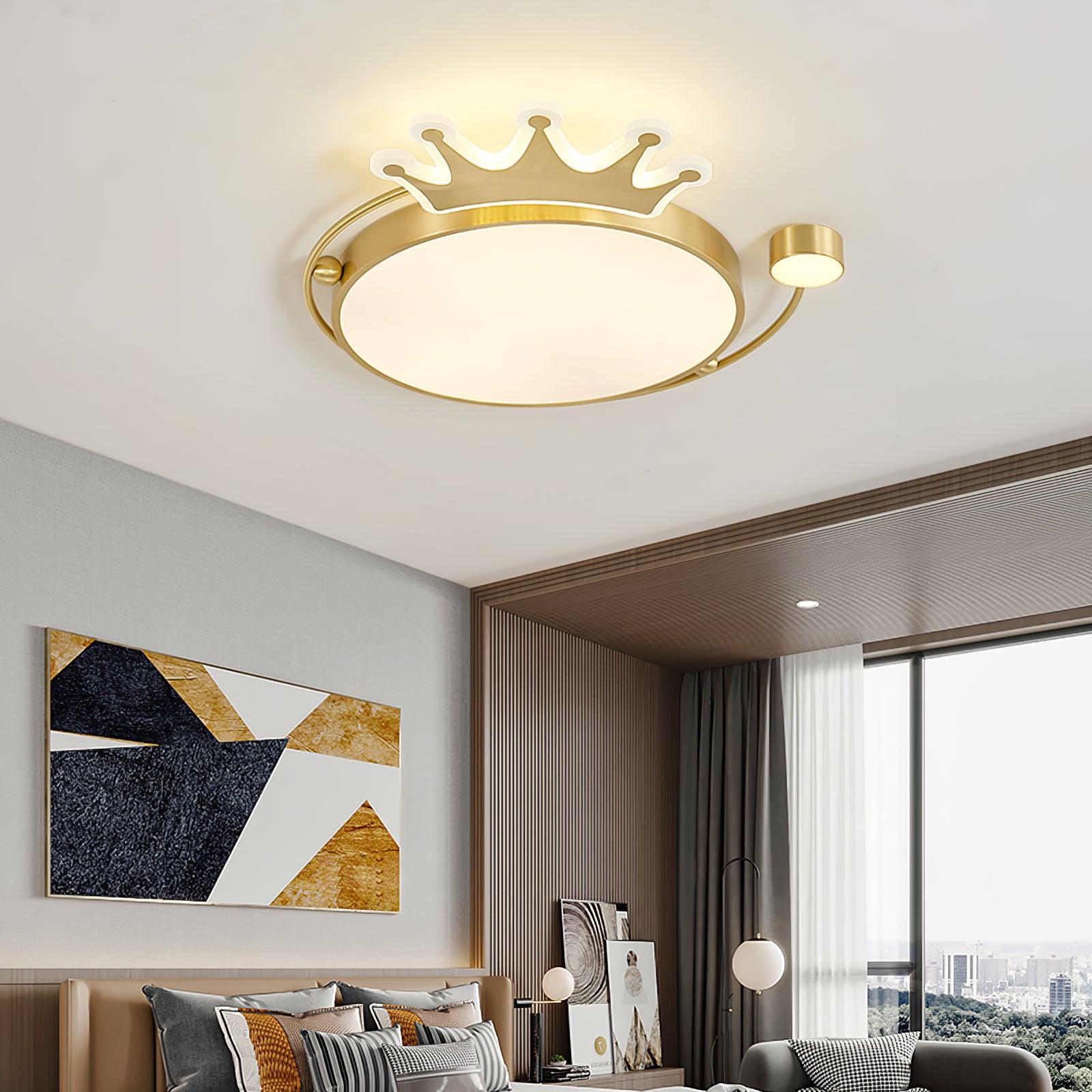 Elegant Crown Ceiling Light Fixture - Modern Crystal Chandelier for Dining Room, Bedroom & Living Room - Perfect for Home Decor & Wedding Events