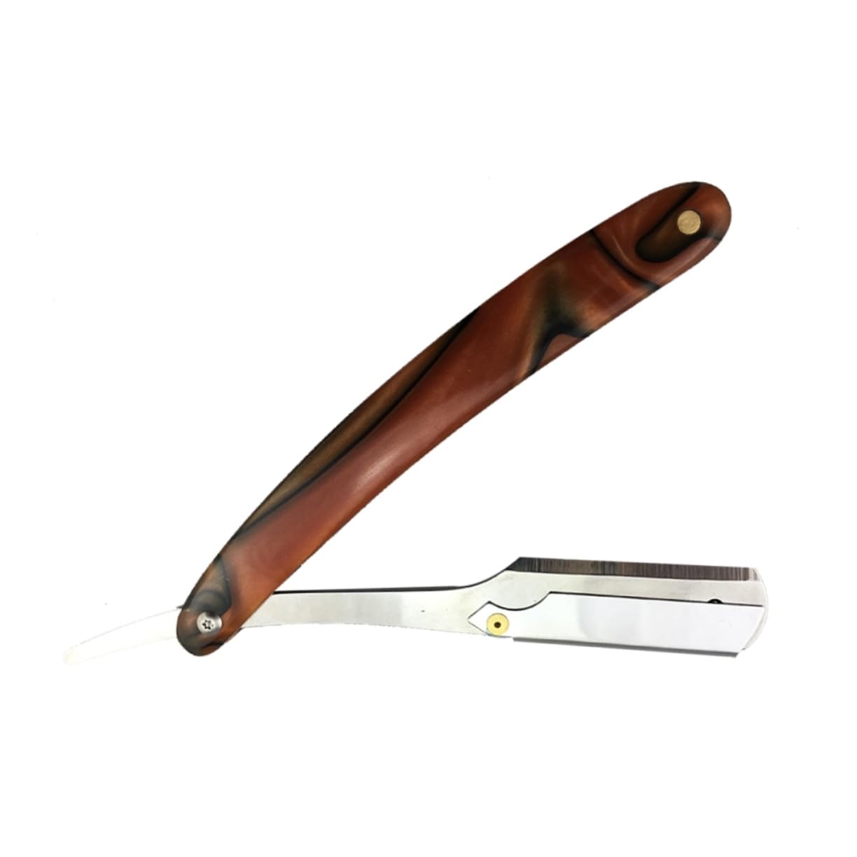 2-Pack Stainless Steel Straight Razor Blades for Men - Classic Wooden Handle Barber Razor for Precision Shaving & Grooming - Ideal for Wet Shaving, Beard Trimming & Professional Barbershop Use