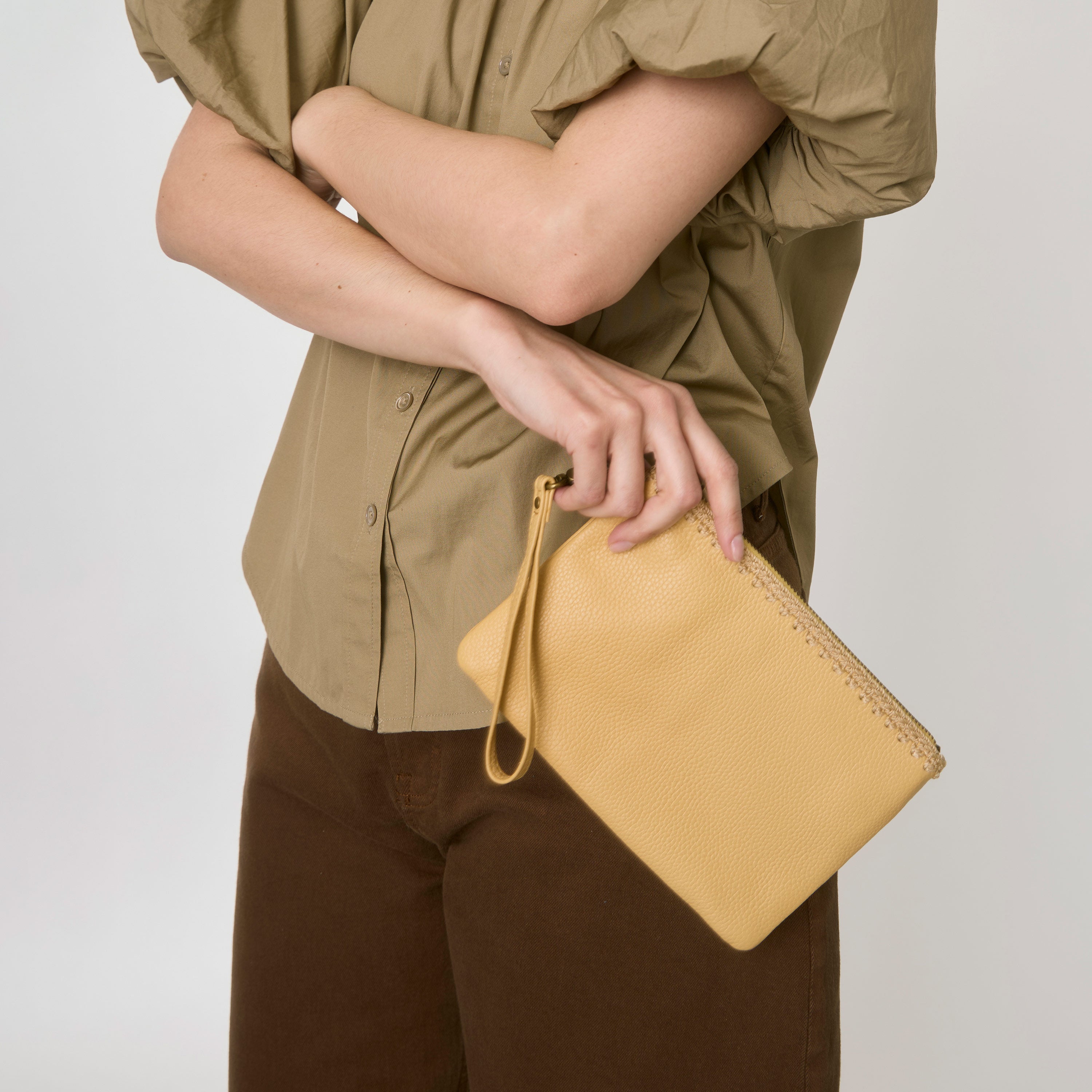 Vita Leather Wristlet in Buttercup Yellow - Stylish & Compact Wallet for Women, Perfect for Everyday Use, Travel, and Night Out