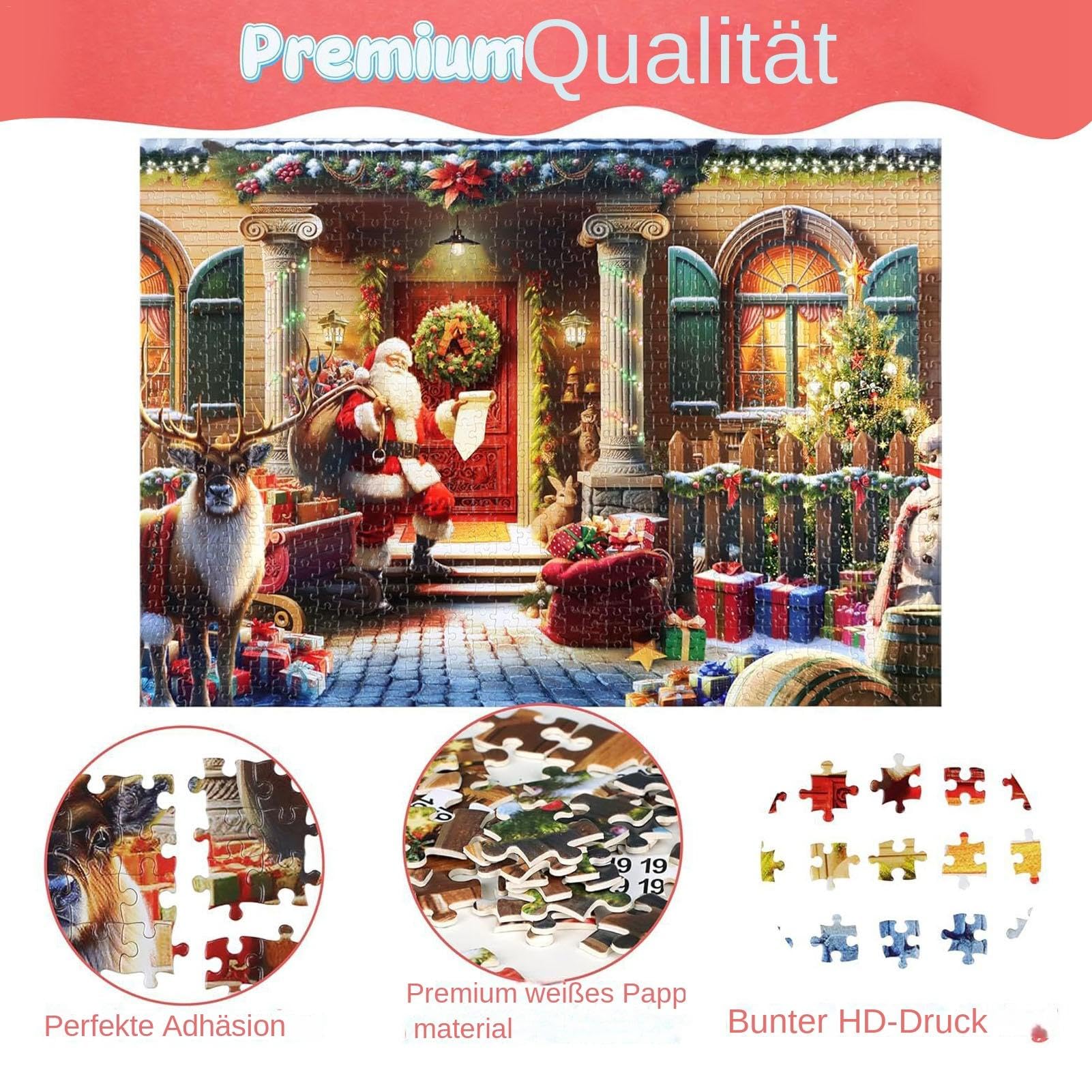 2024 Christmas Advent Calendar Puzzle - 24 Boxes 1008 Piece Holiday Countdown Puzzle for Adults & Kids - Festive Advent Calendar Puzzle for Christmas Decor & Family Fun