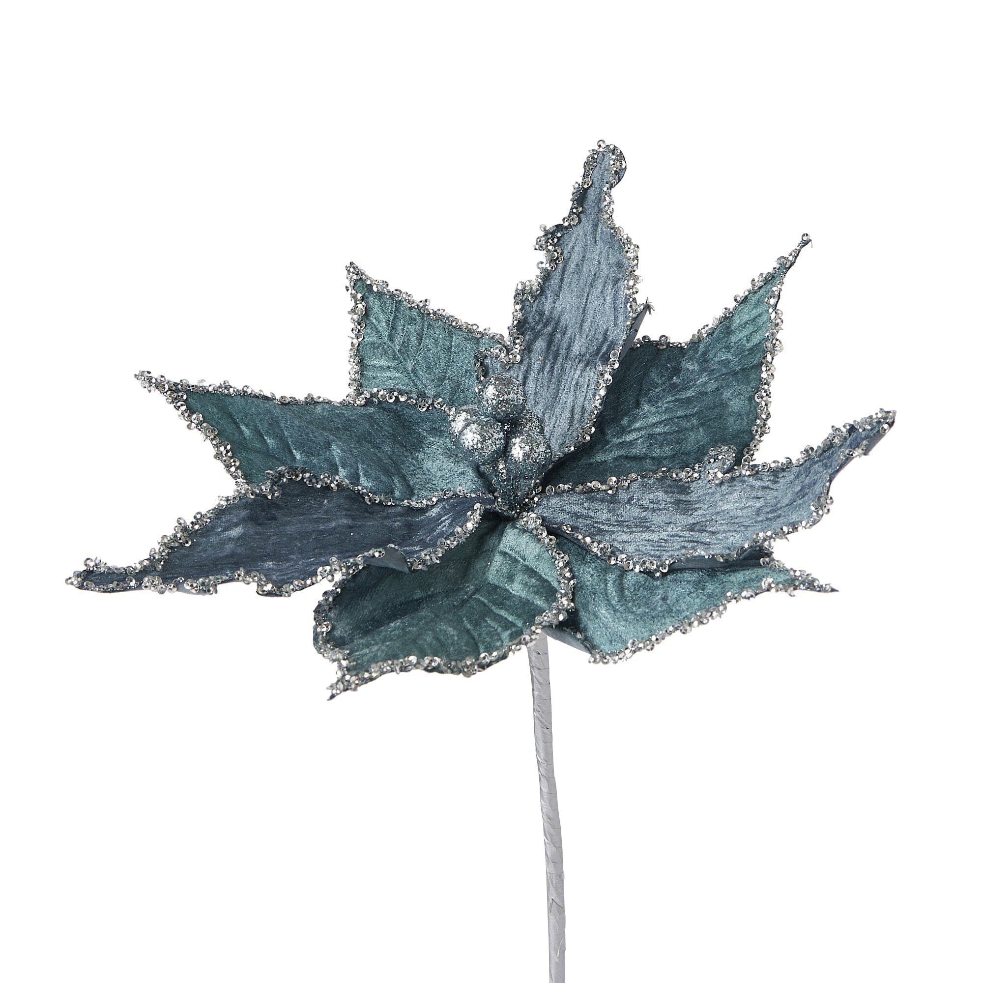Velvet Flower Navy Artificial Plants - Realistic Home Decor for Living Room, Bedroom, Office & Wedding Centerpieces