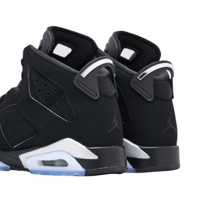 Air Jordan 6 GS Basketball Shoes - Black Metallic Silver for Women & Girls | Perfect for Streetwear, Sneaker Collection & Casual Sports Fashion